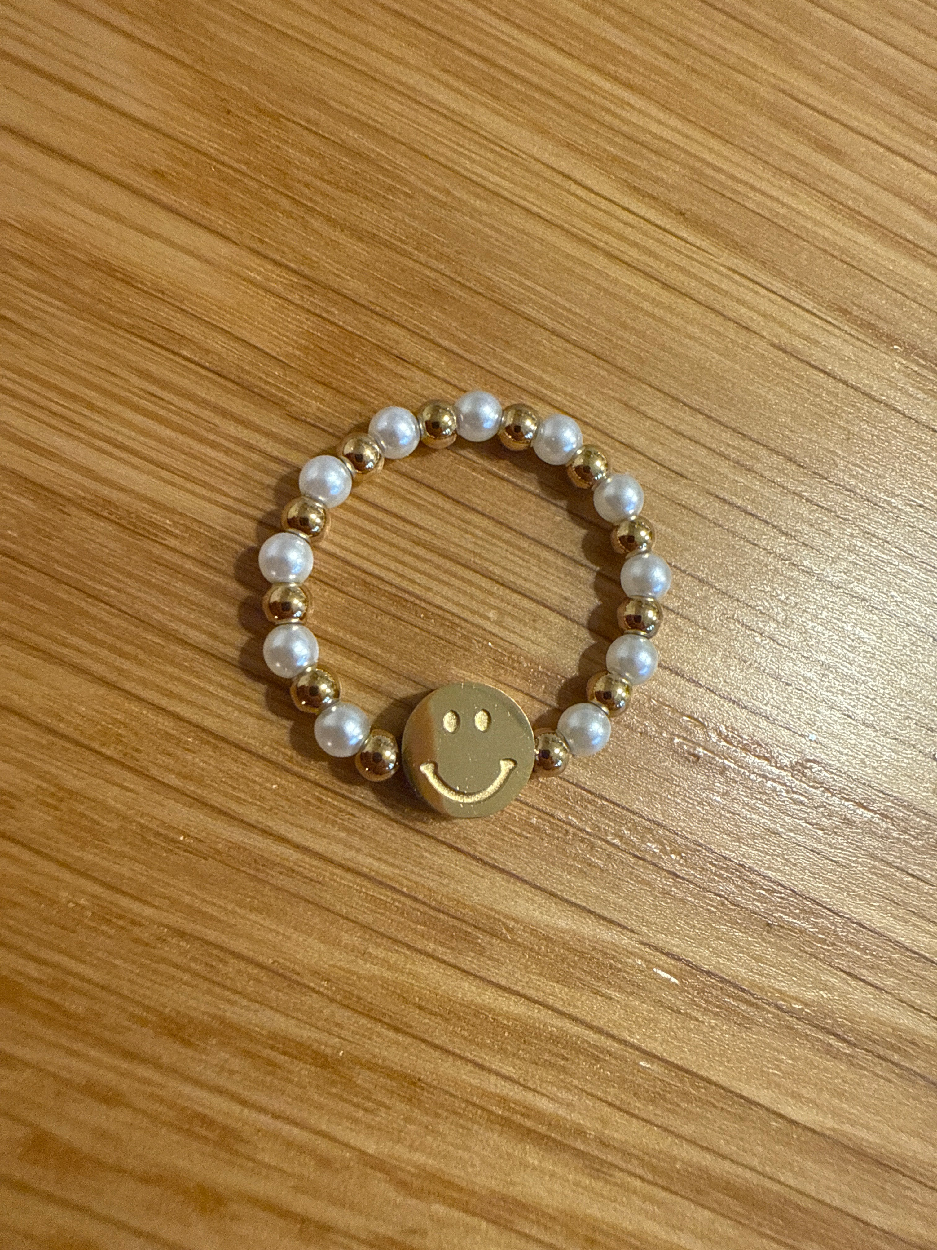 Ring Smiley gold pearl