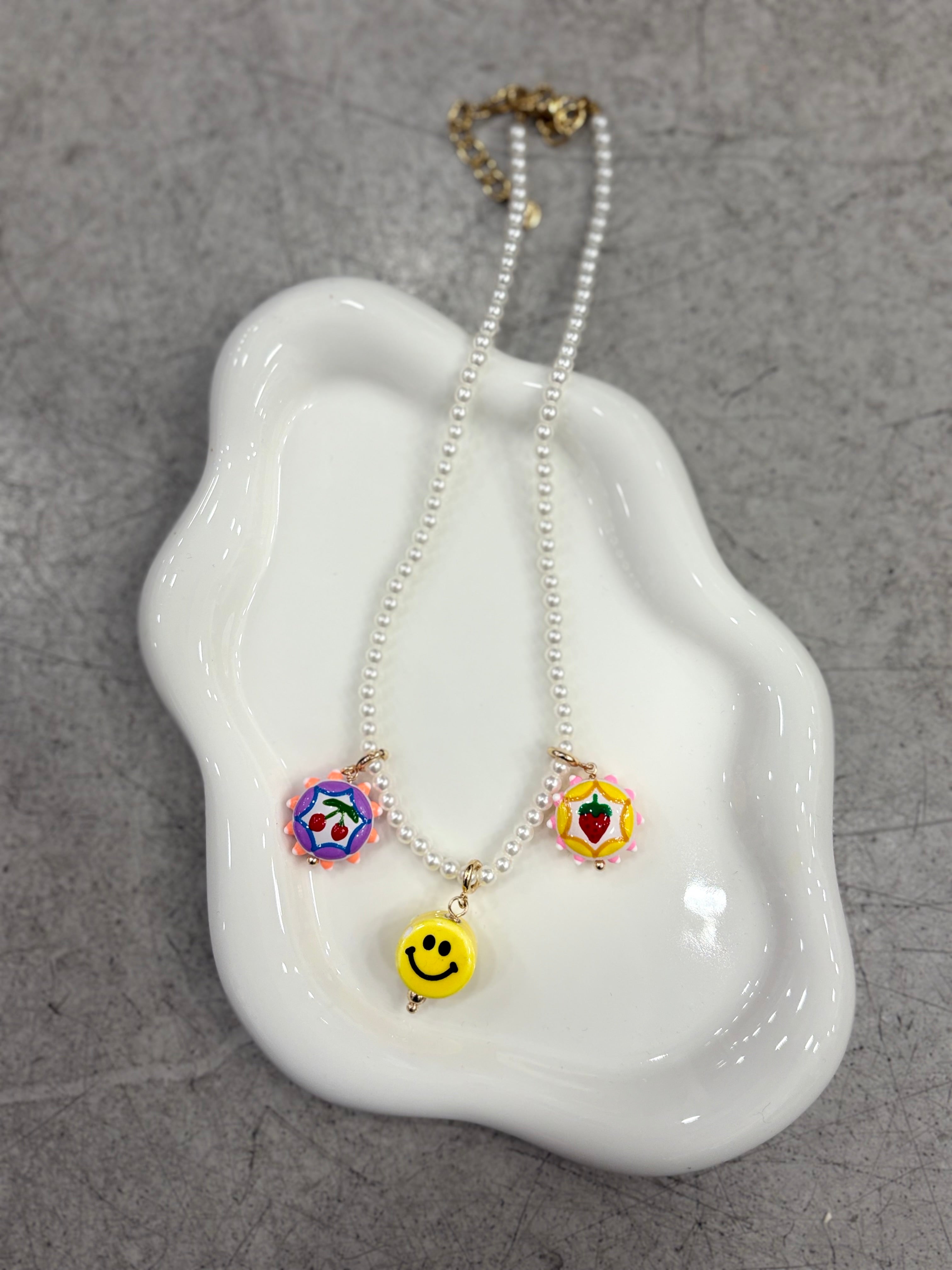 Kette Pearl smiley Small