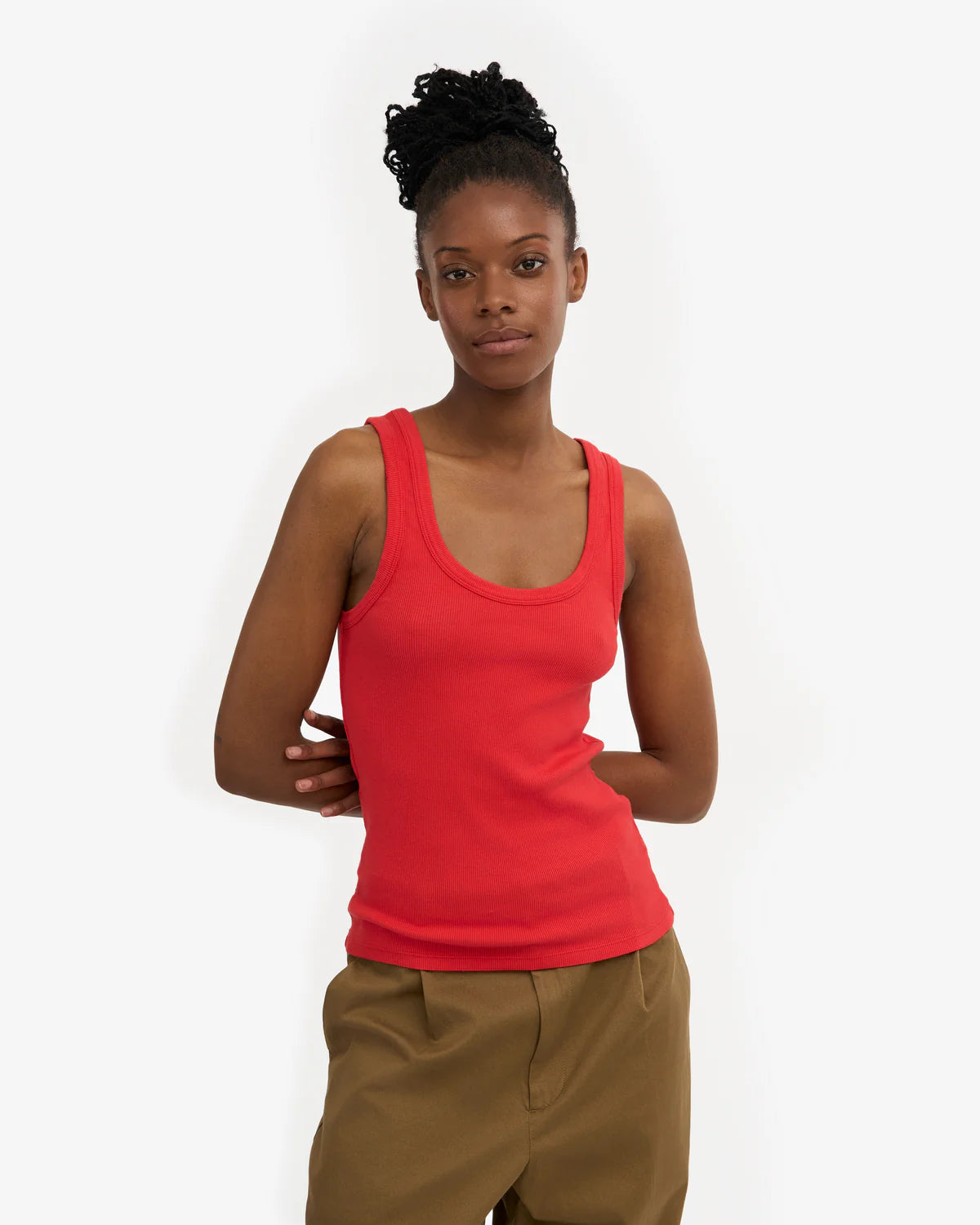 CFS Rib Tank Top - Red Tangerine