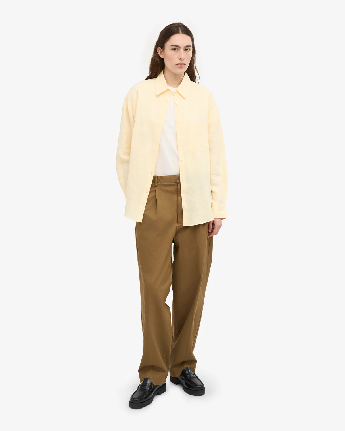 CFSLinen Oversized Shirt Soft Yellow