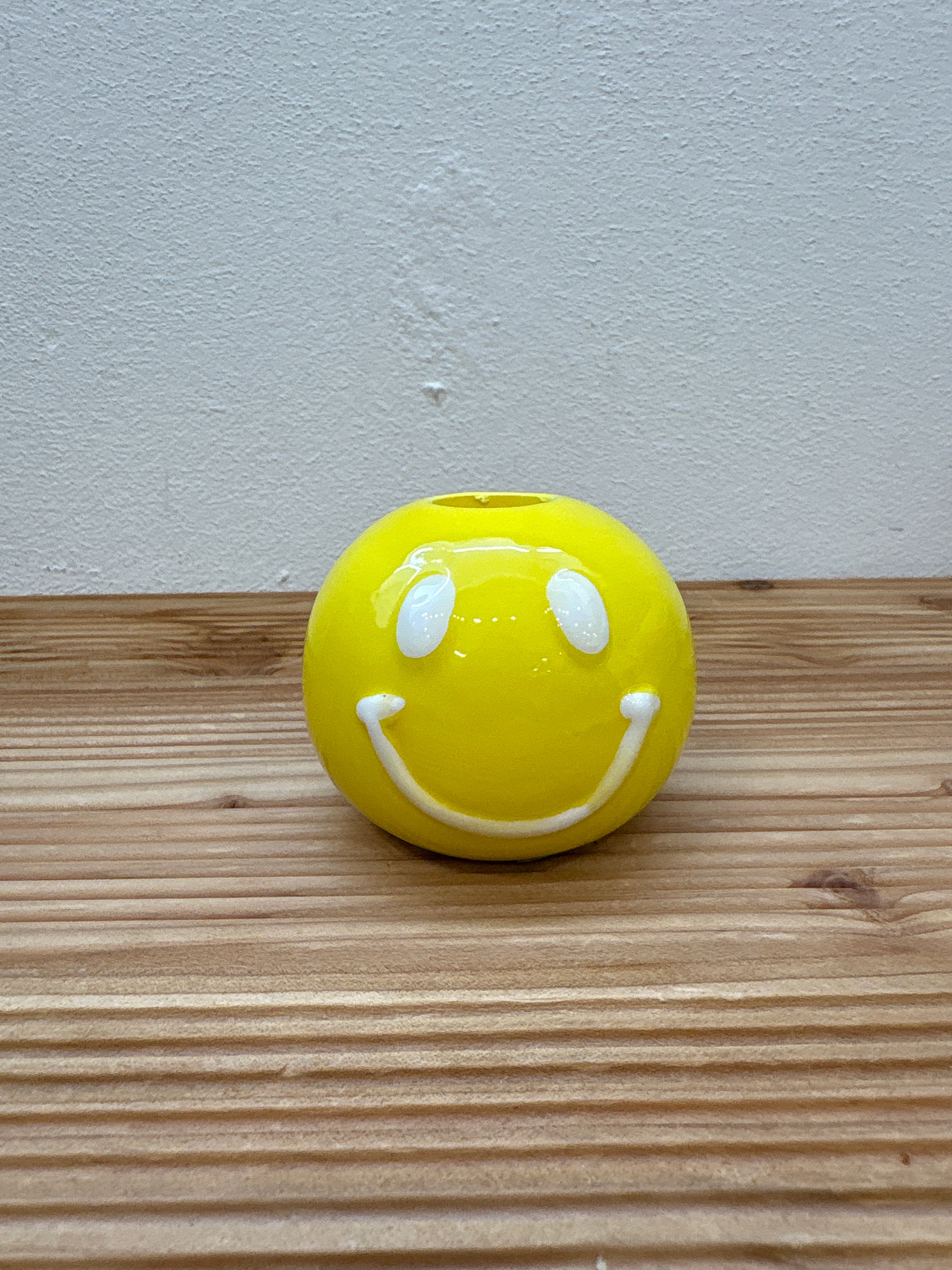 Kerzenständer smiley yellow