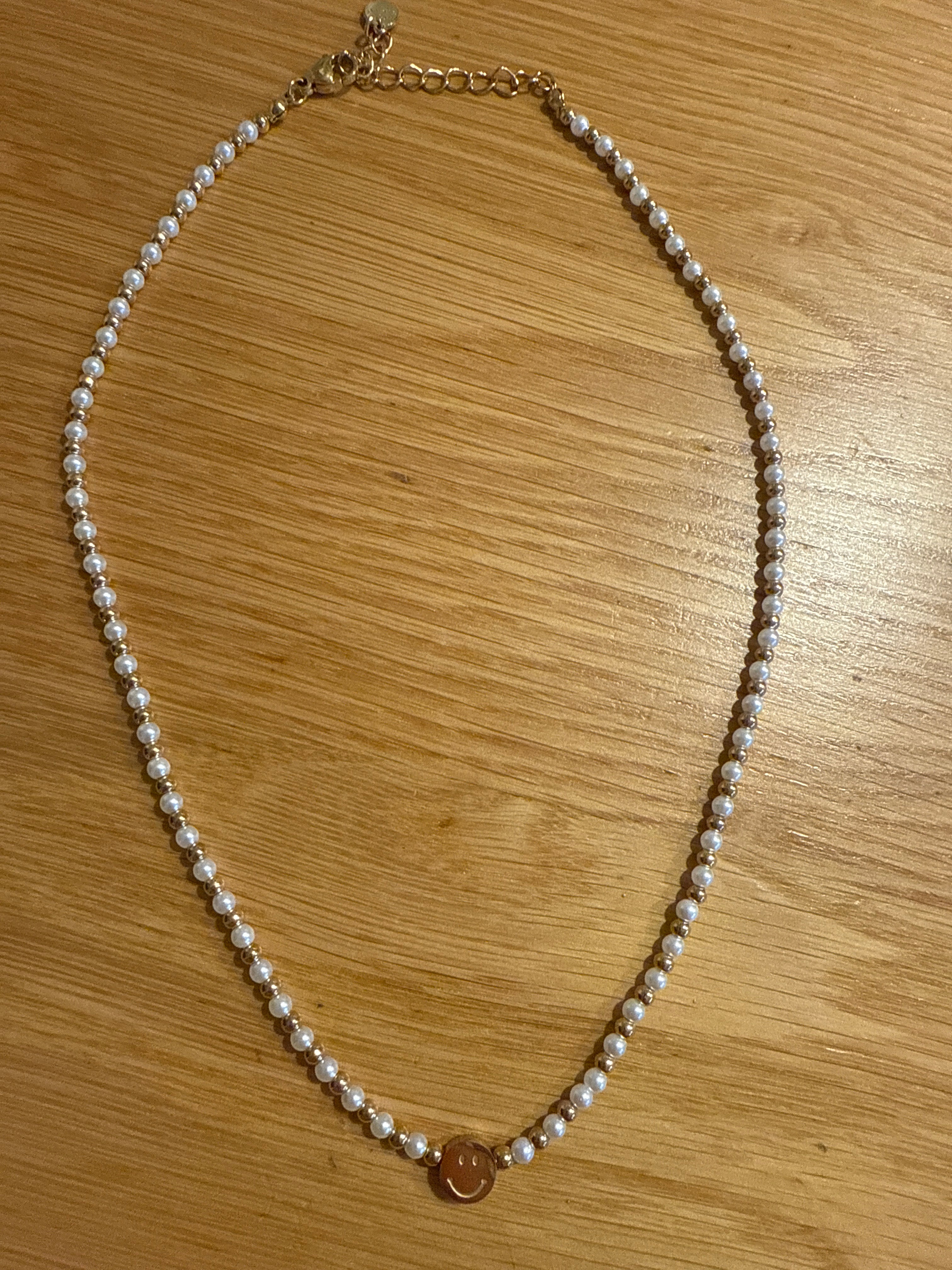 Kette Smiley pearl gold