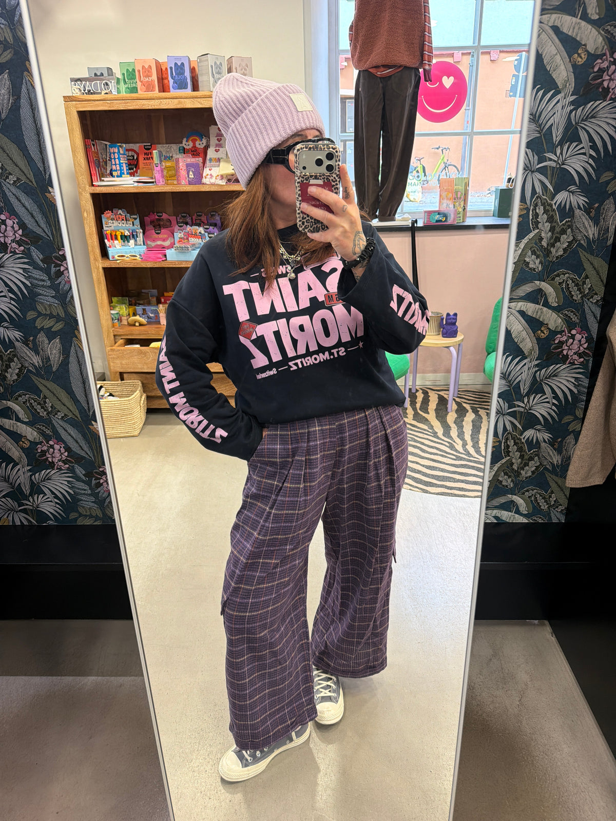 Hose karriert Purple