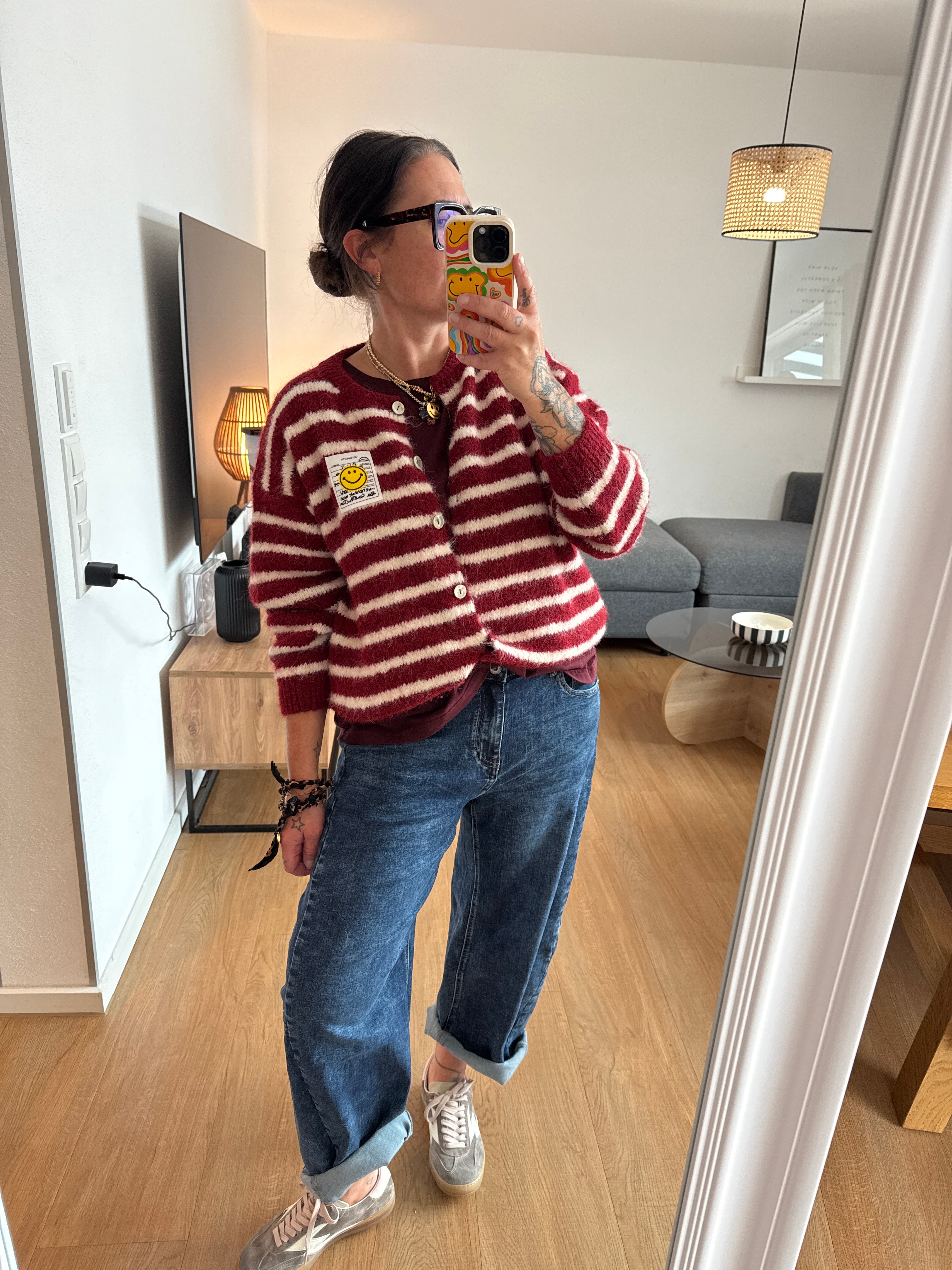 Cardigan Smiley Bordeaux