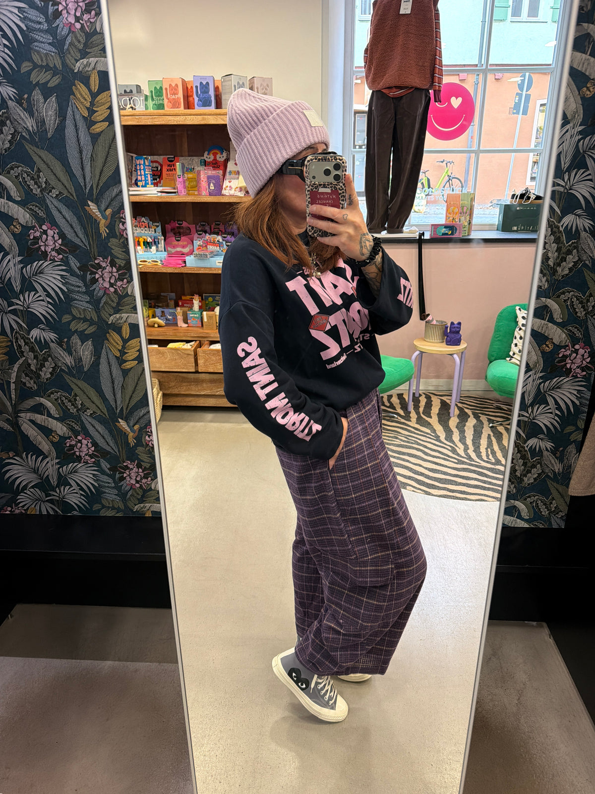 Hose karriert Purple