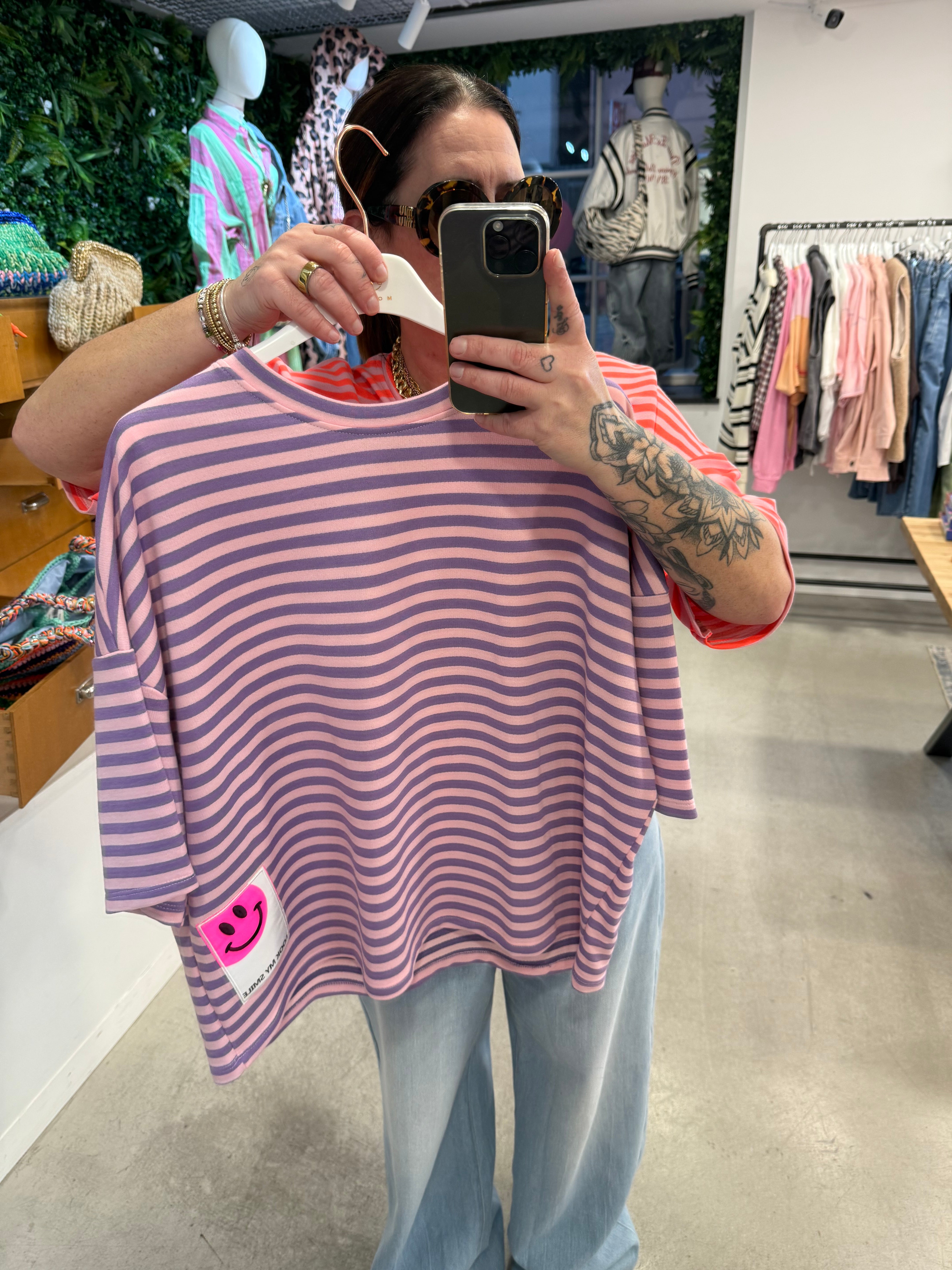 T-Shirt Smiley Stripe