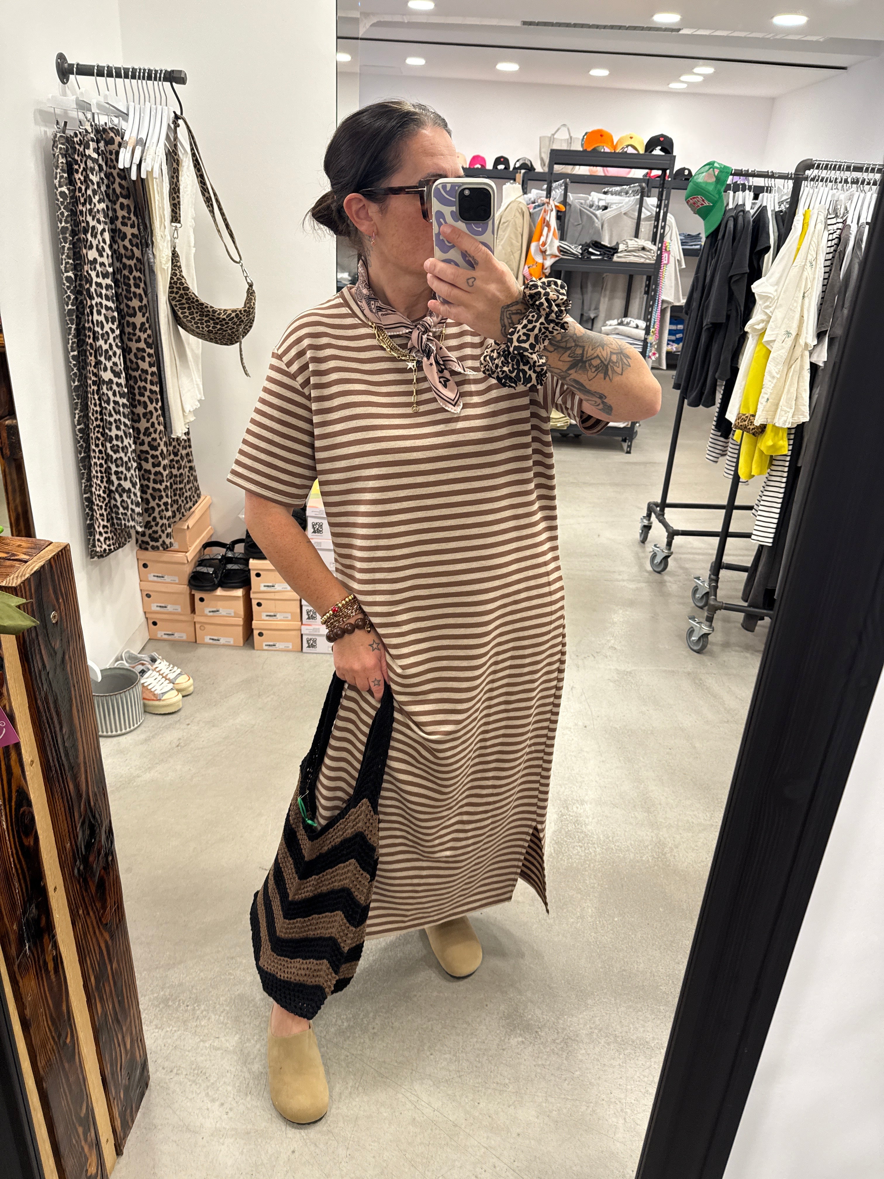 Kleid Stripe choco