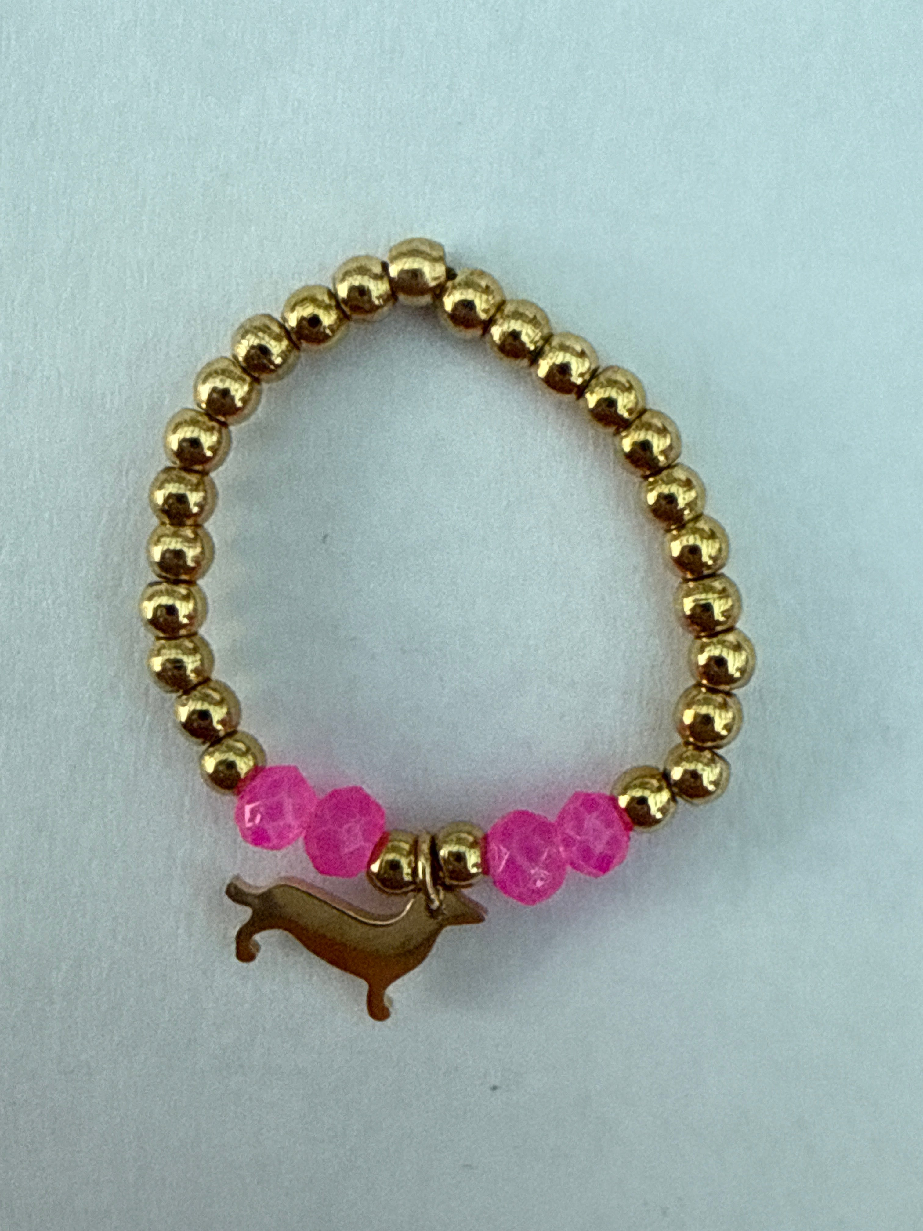 Ring Dackel pink