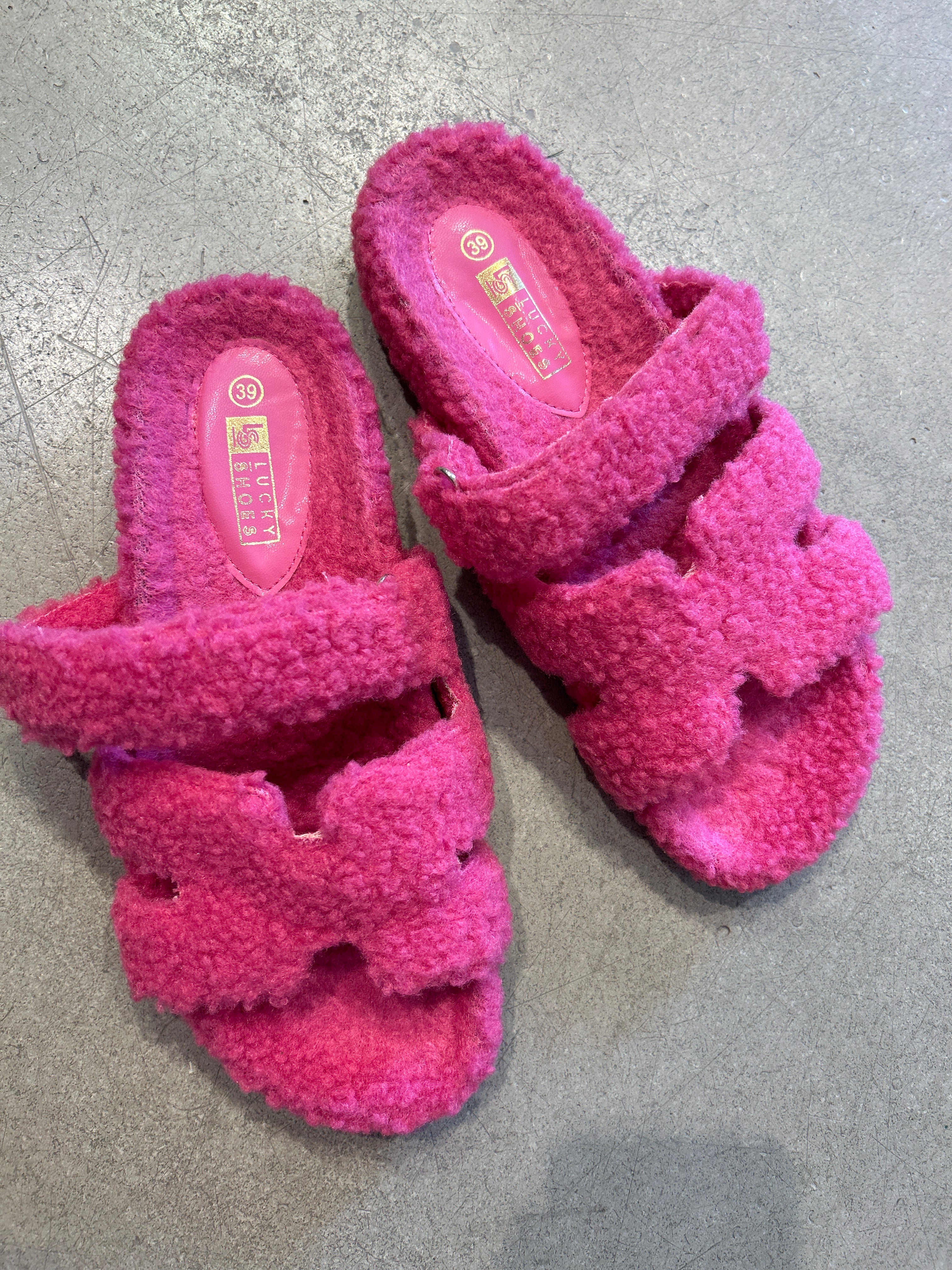 Schlappen Teddy pink
