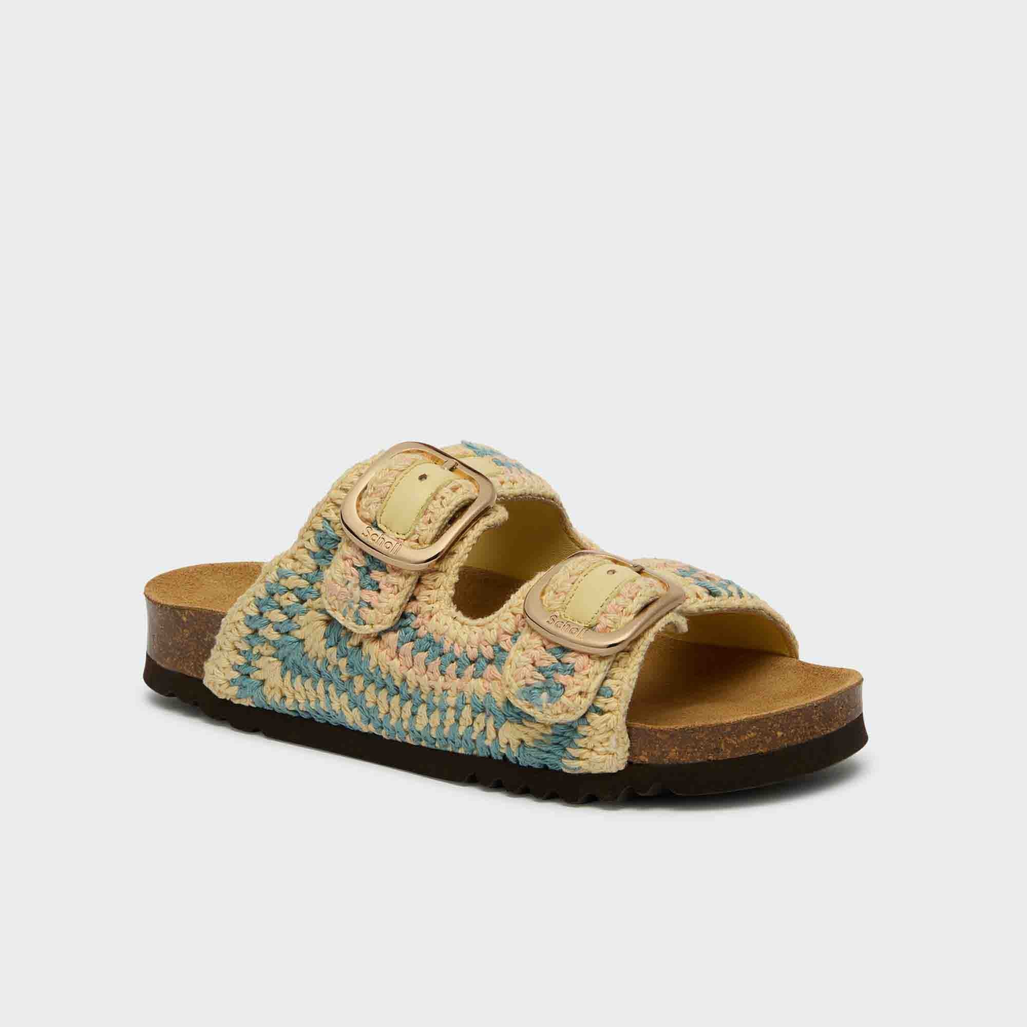 Schlappen Scholl Noelle Lt yellow/ Petrol/ Nude