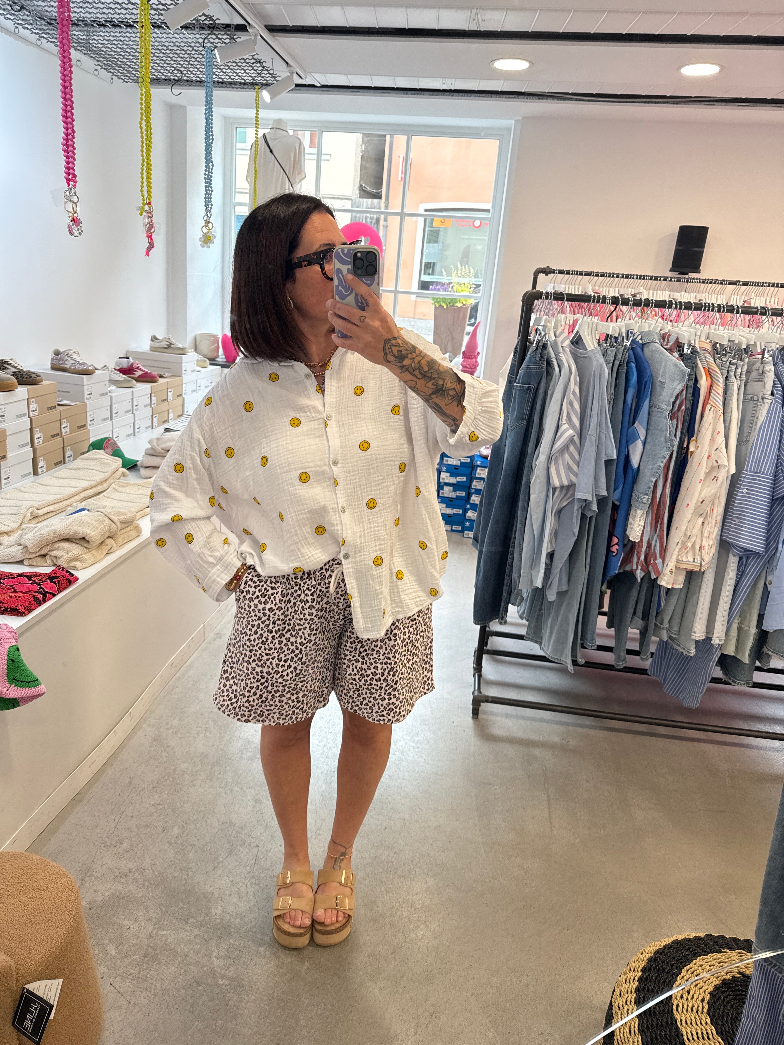 Bluse Musselin Smiley