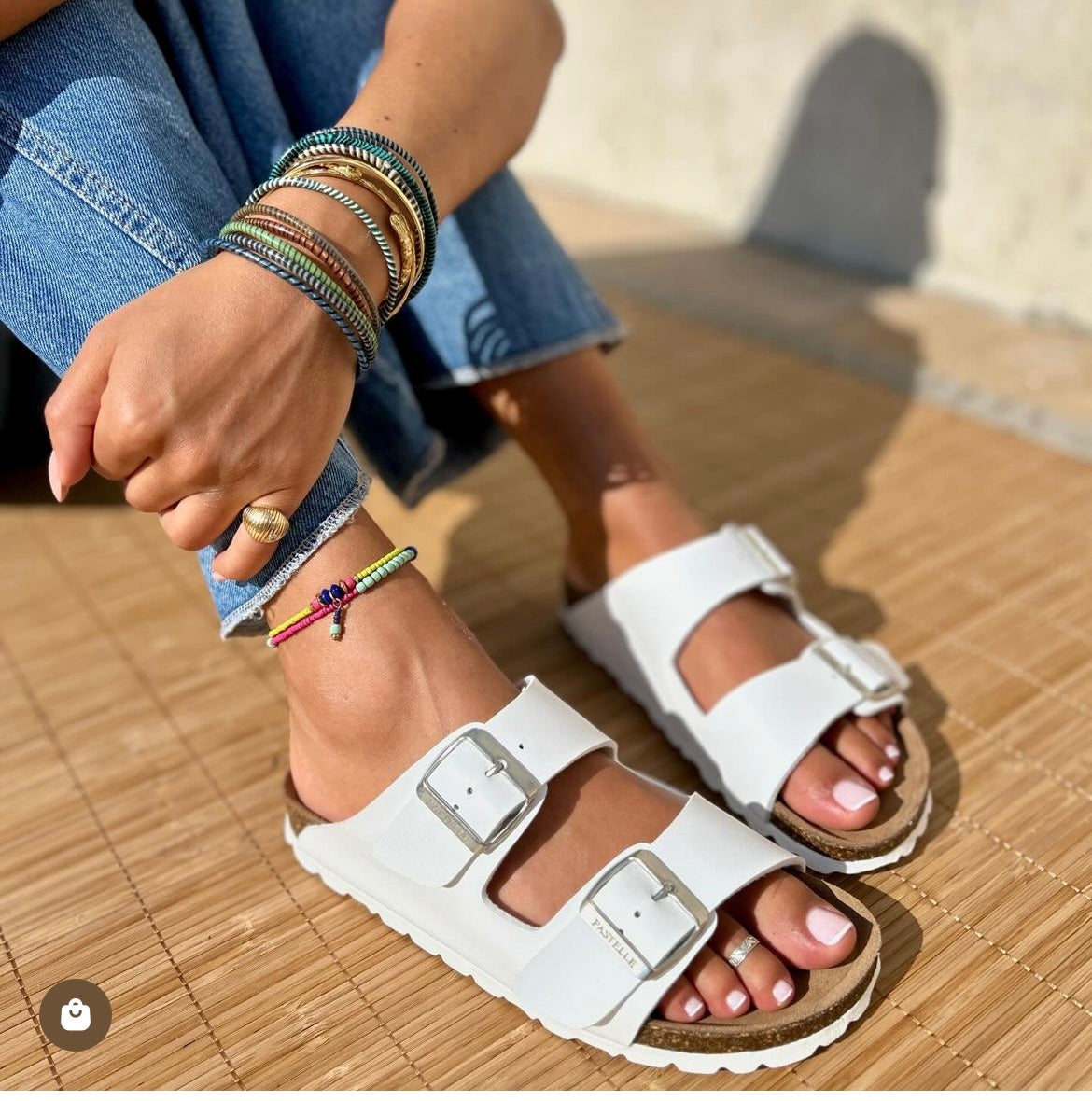 Schuhe Schlappen Weiß