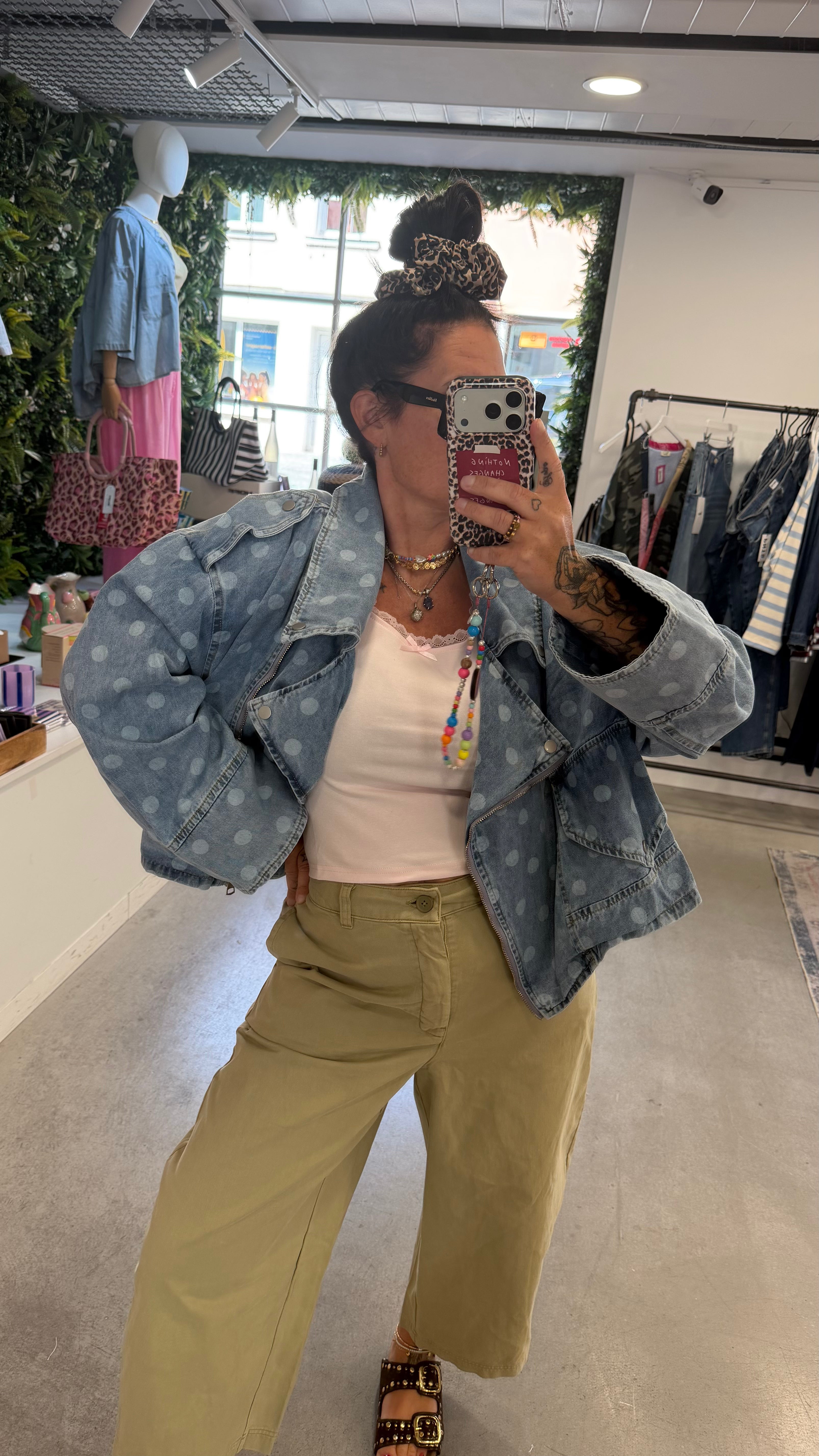 Jacke Denim Dots