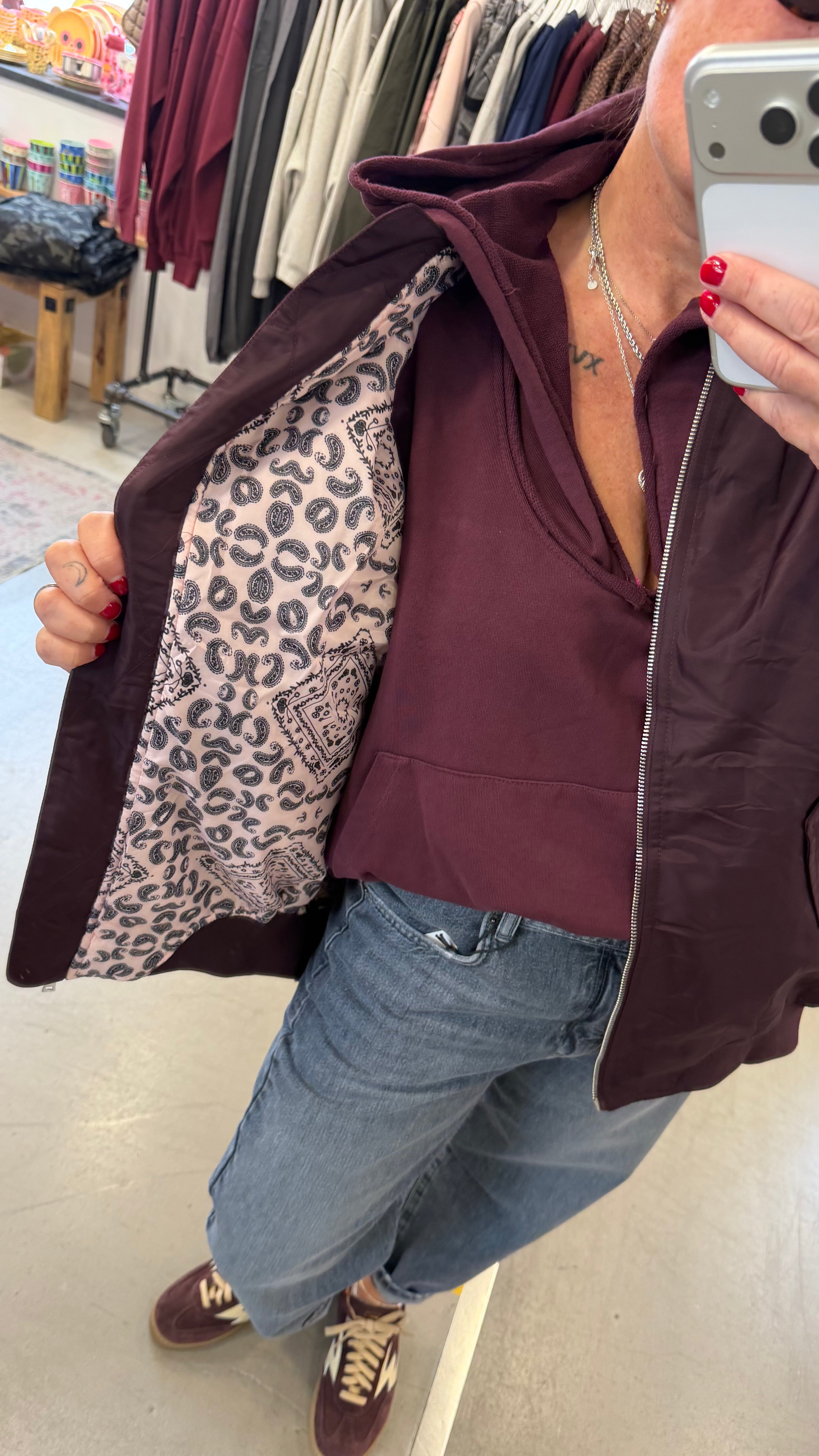 Jacke Bomber Bordeaux