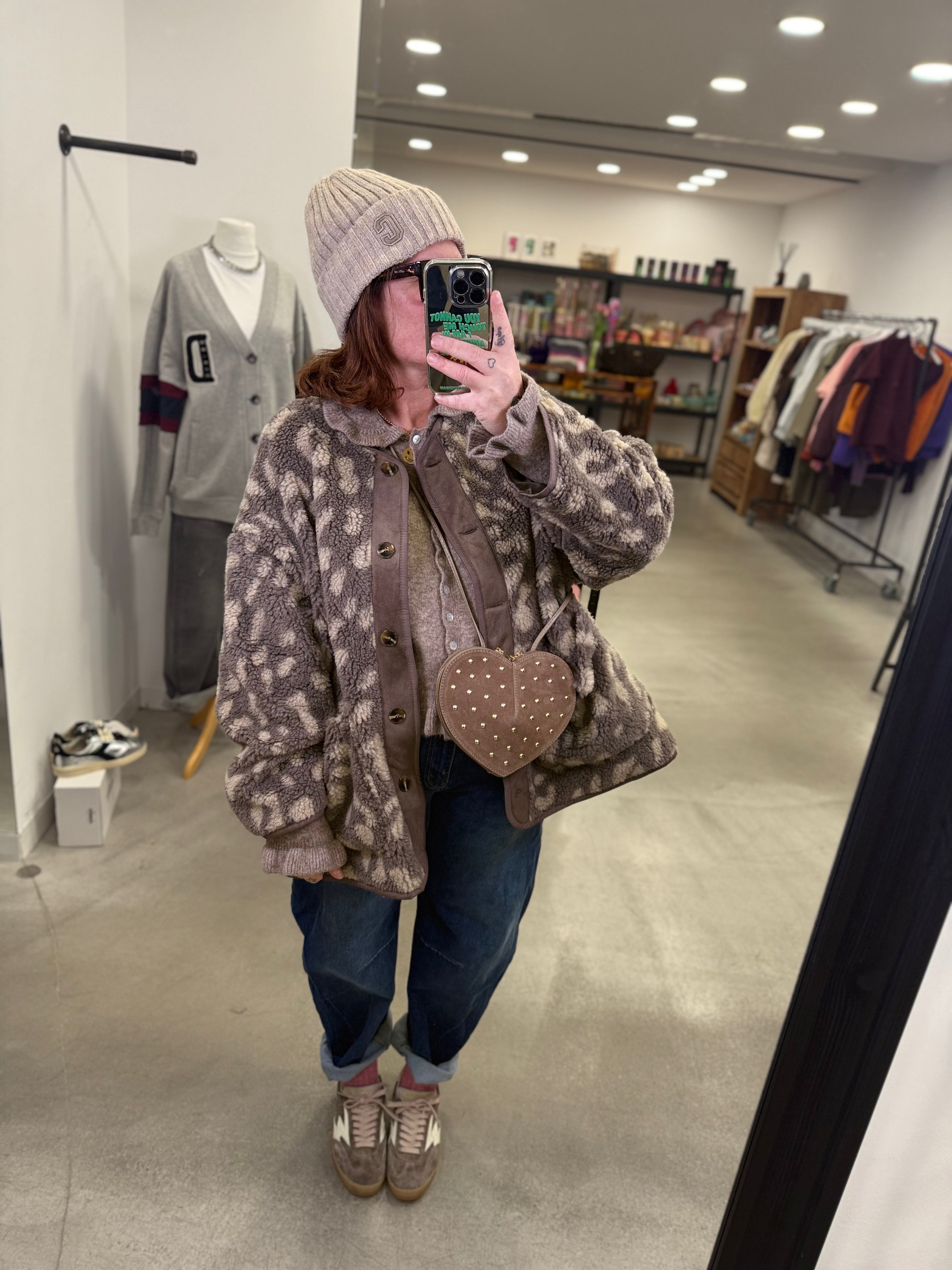 Jacke Teddy leo taupe