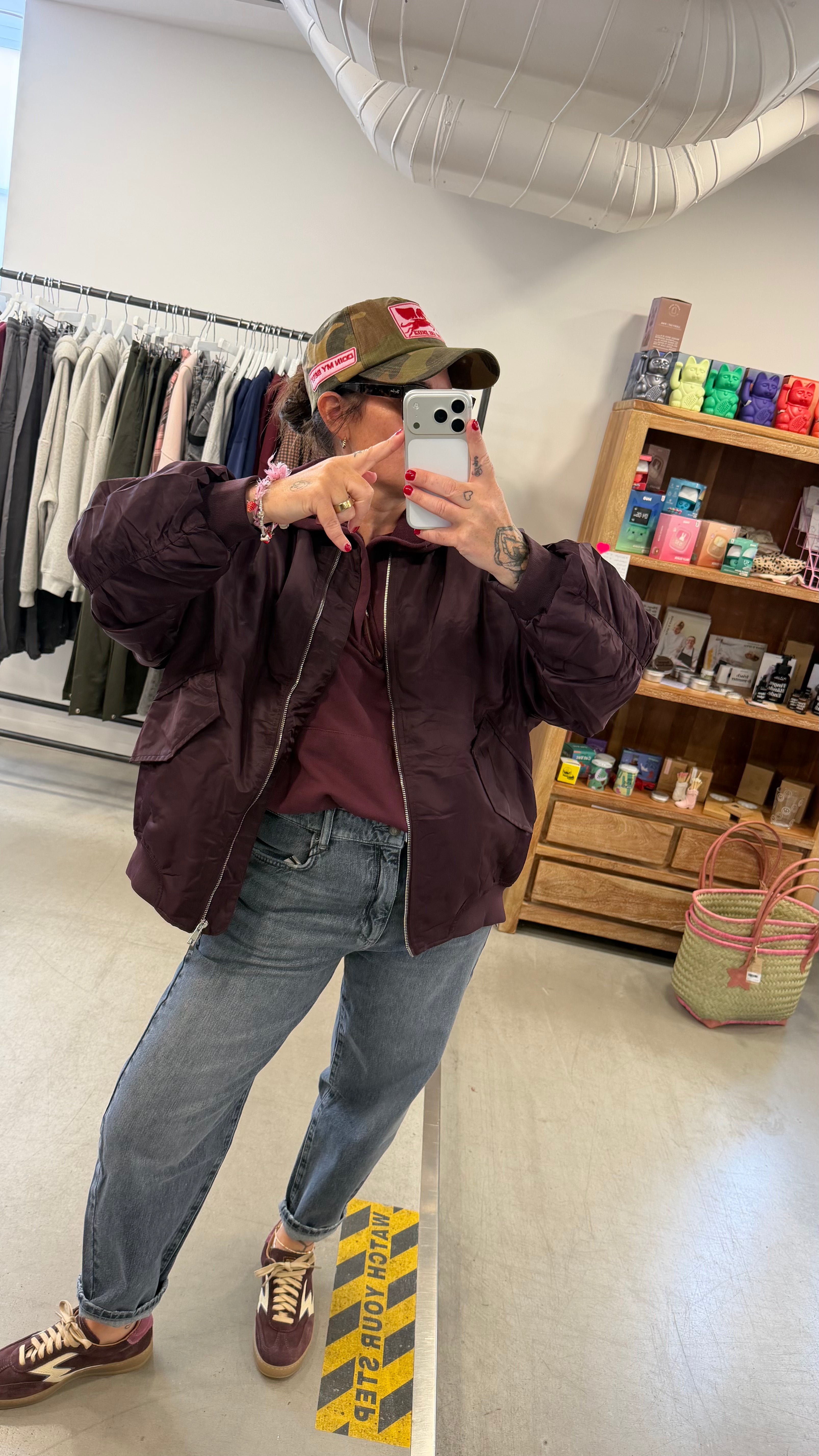 Jacke Bomber Bordeaux