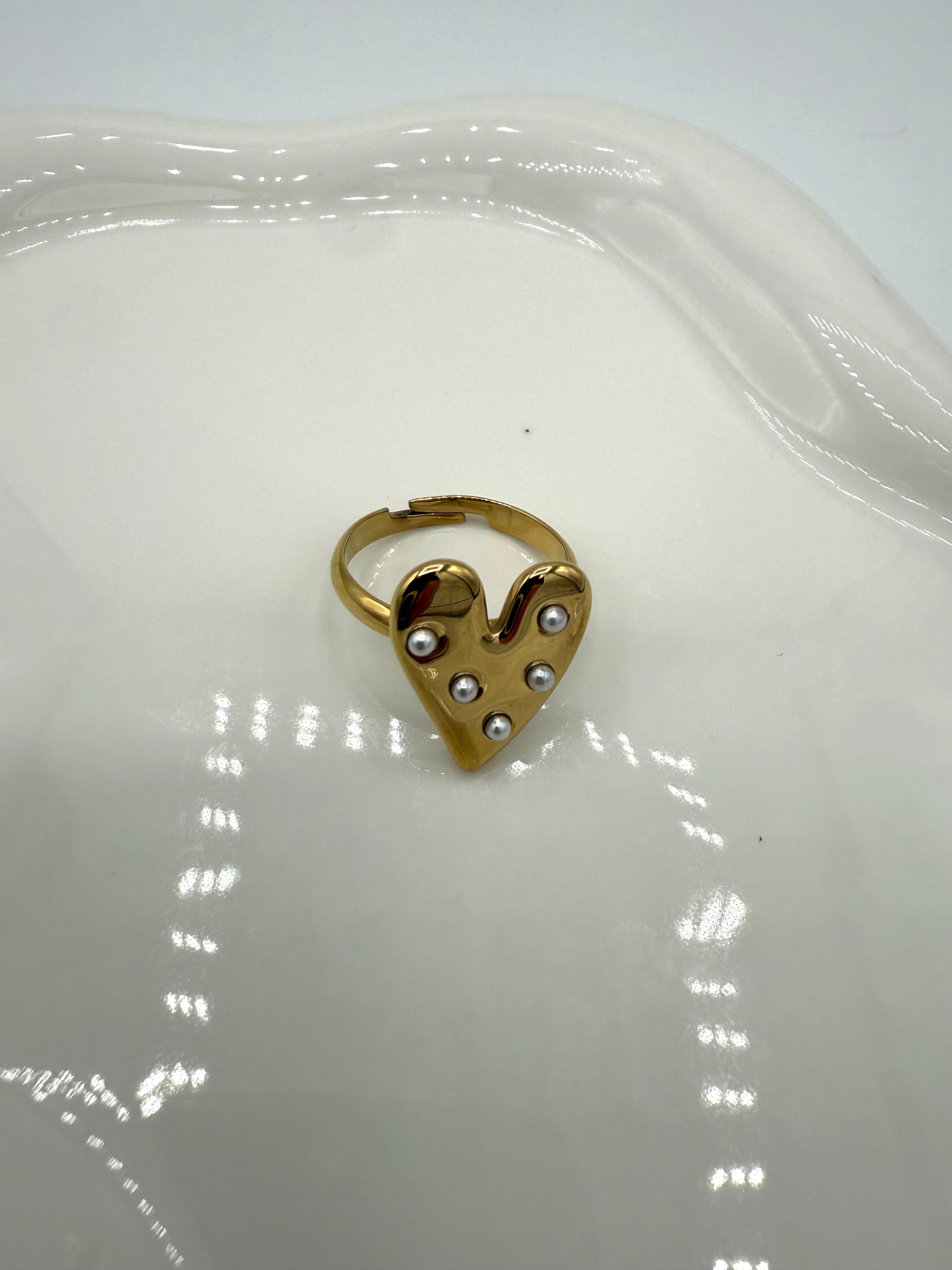 Ring Heart Pearl