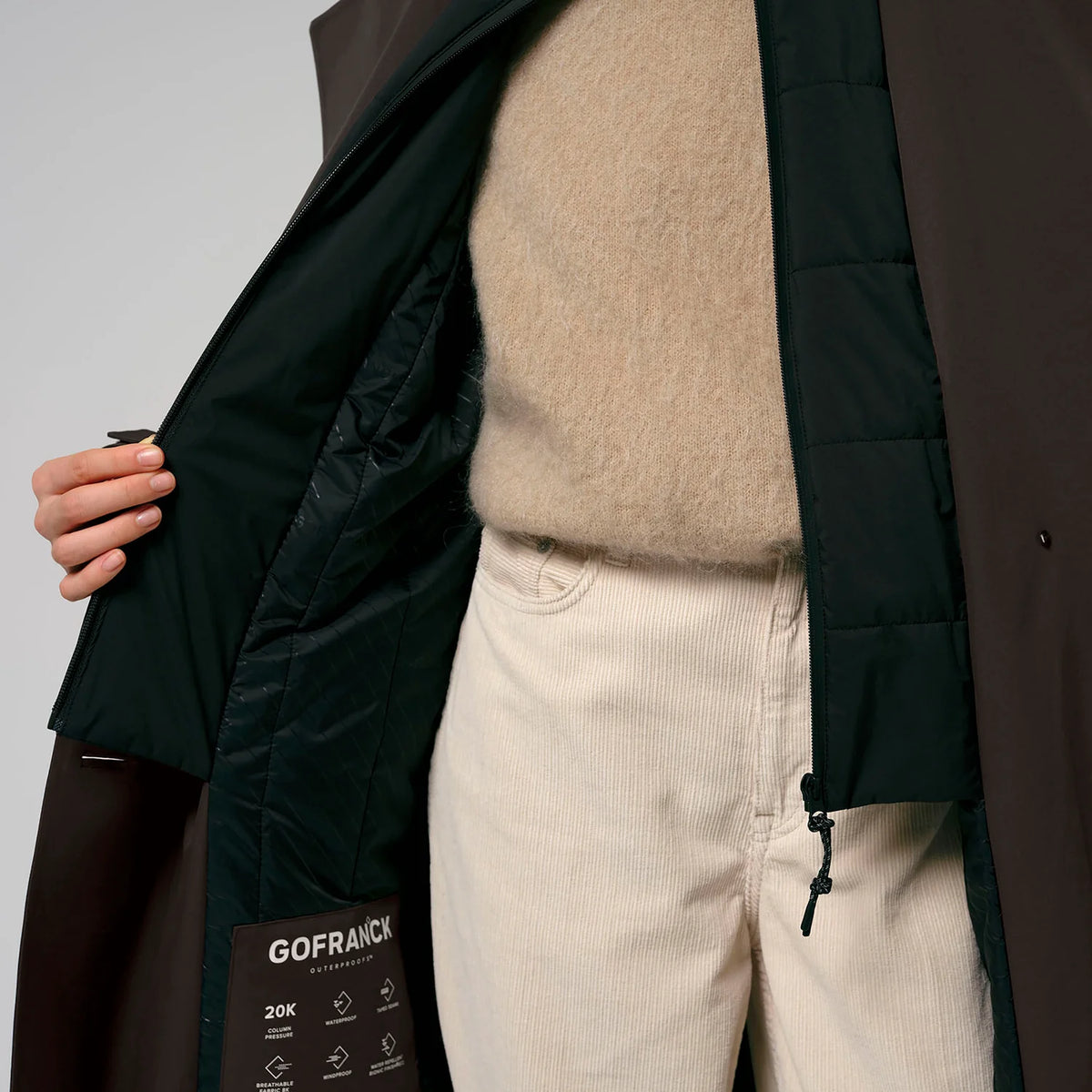 GoFranck Dorrin Black Coffee Wasserfeste Jacke