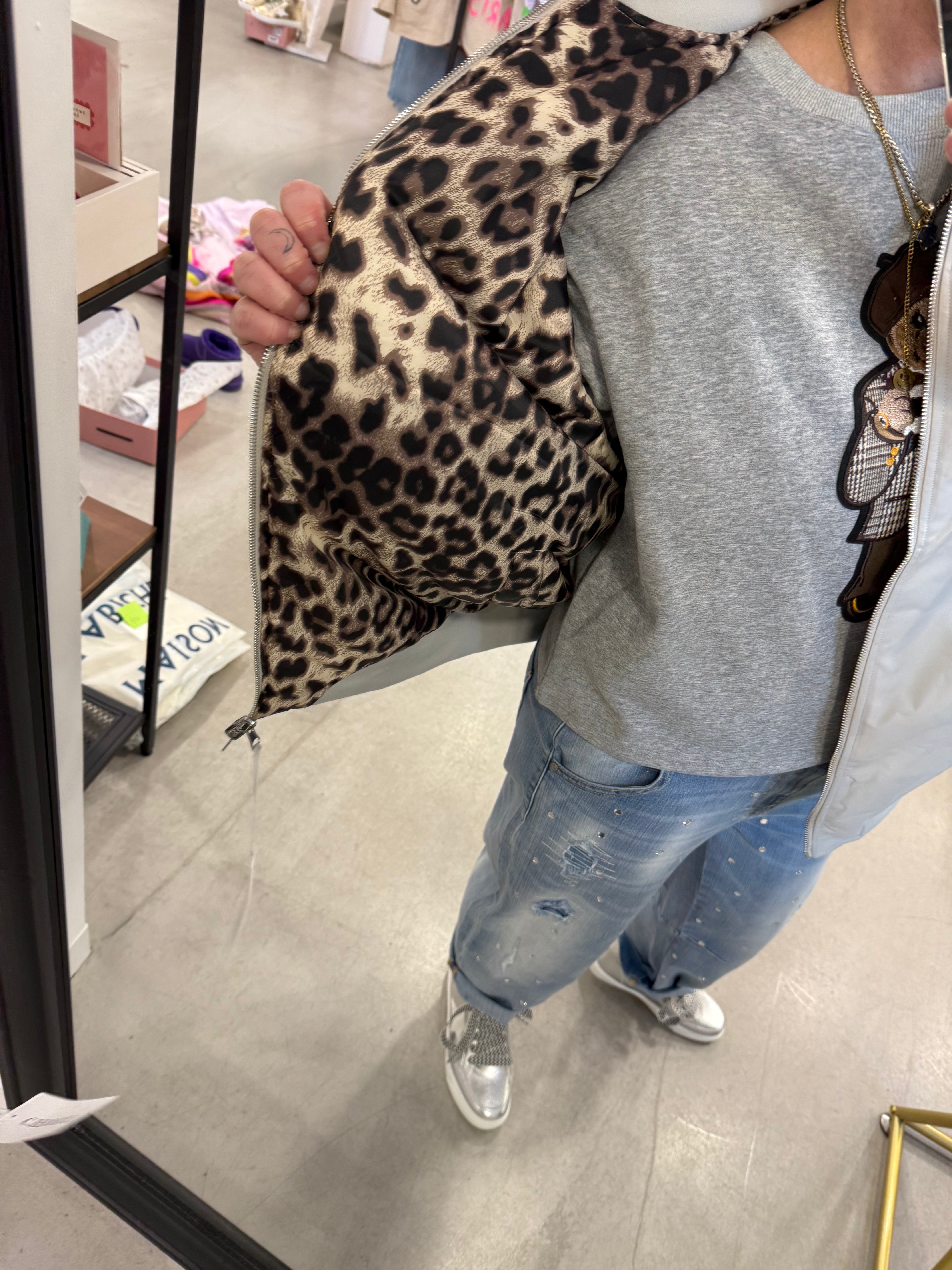 Jacke Bomber grey leo