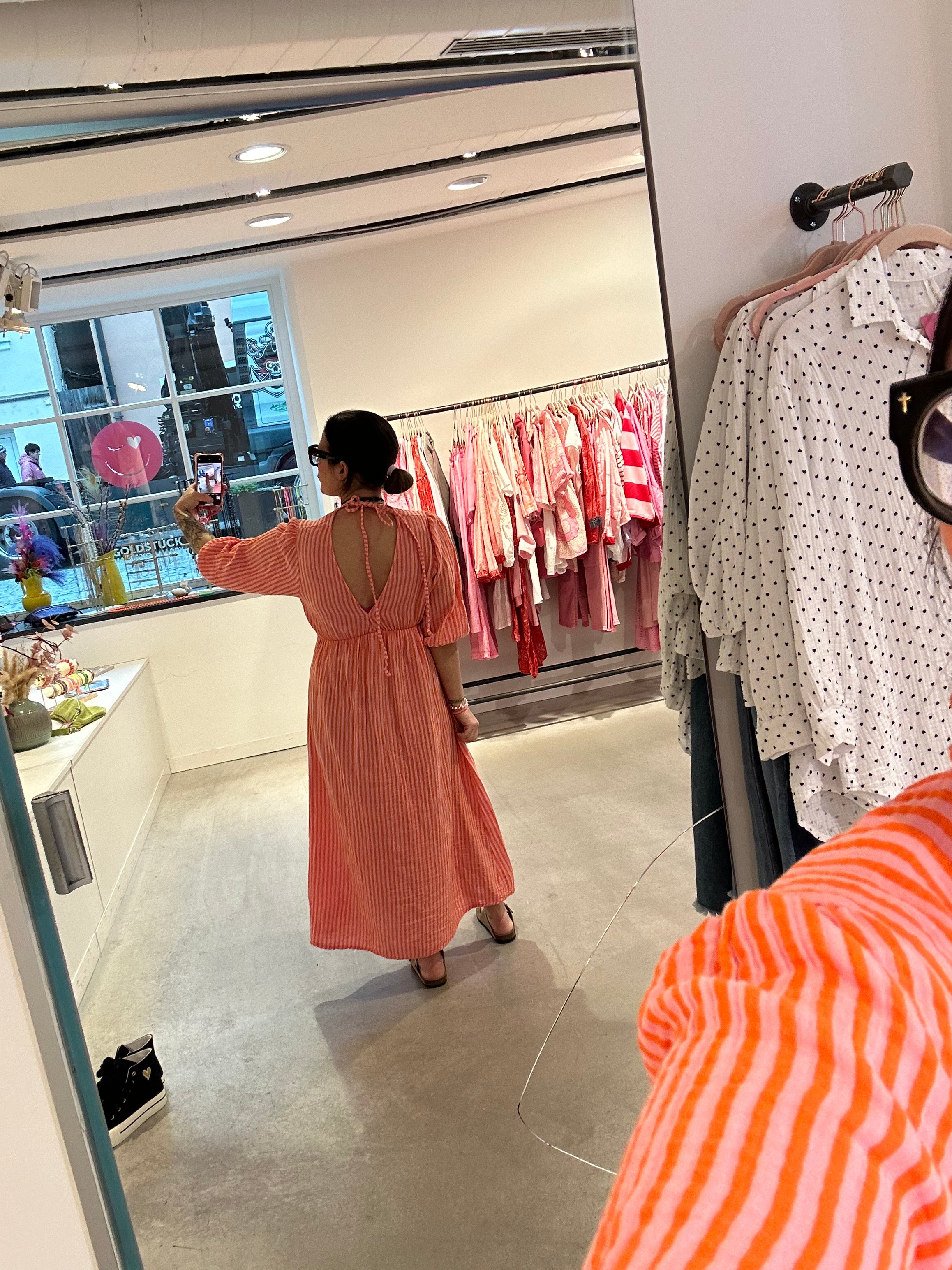Kleid Stripe orange