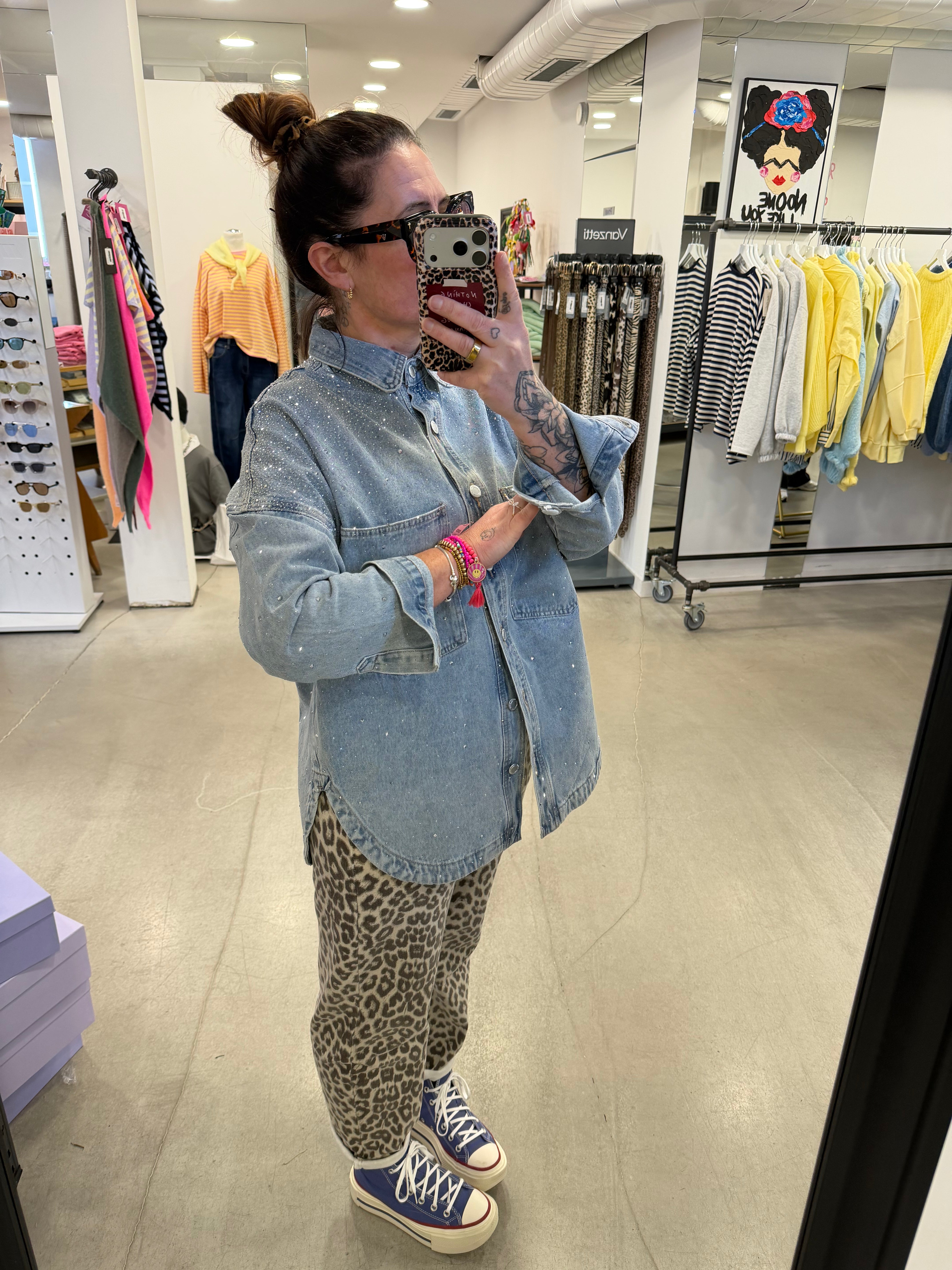 Bluse Denim Glitter