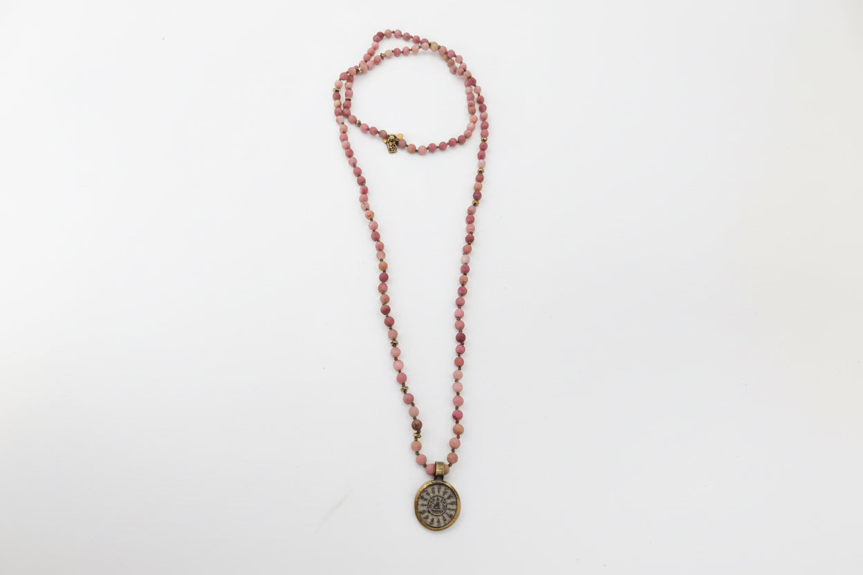 Kette Buddha pink Stone
