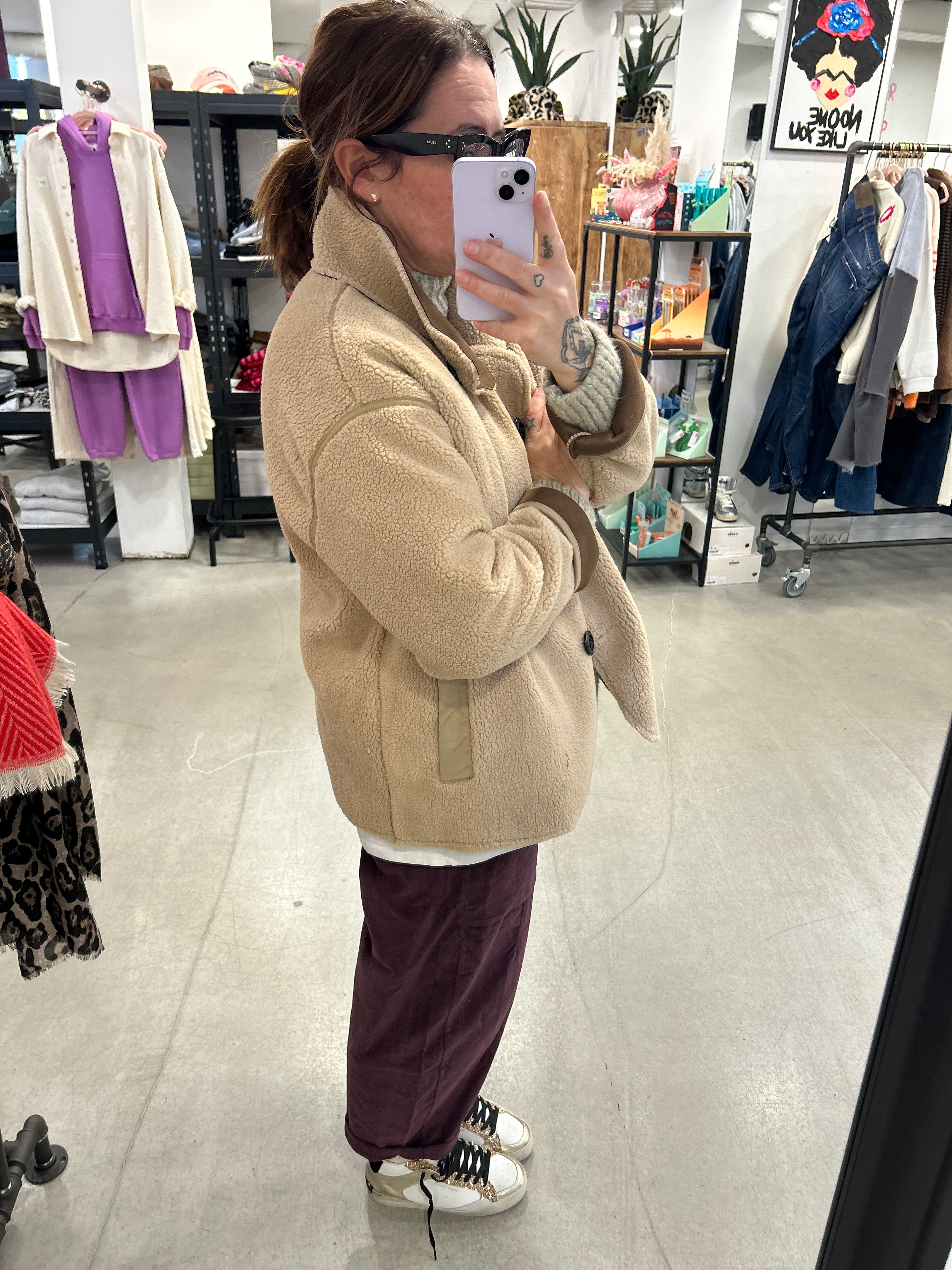 Jacke Teddy beige