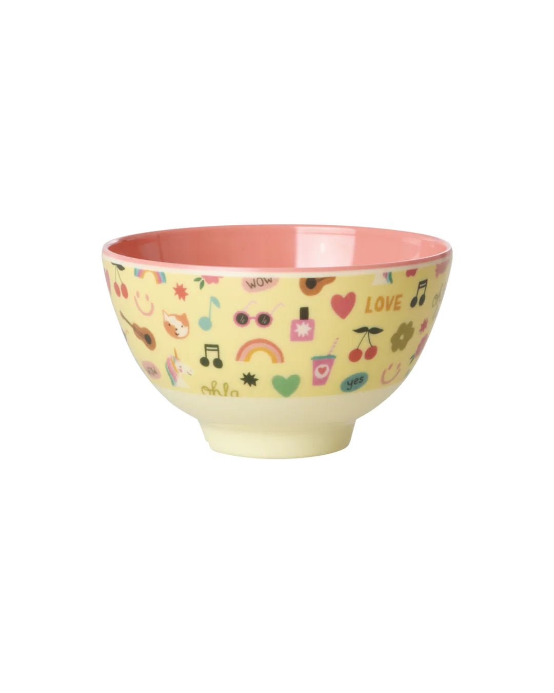 Rice Kleine Kinderschüssel - Hellgelb - Unicorn Love Print