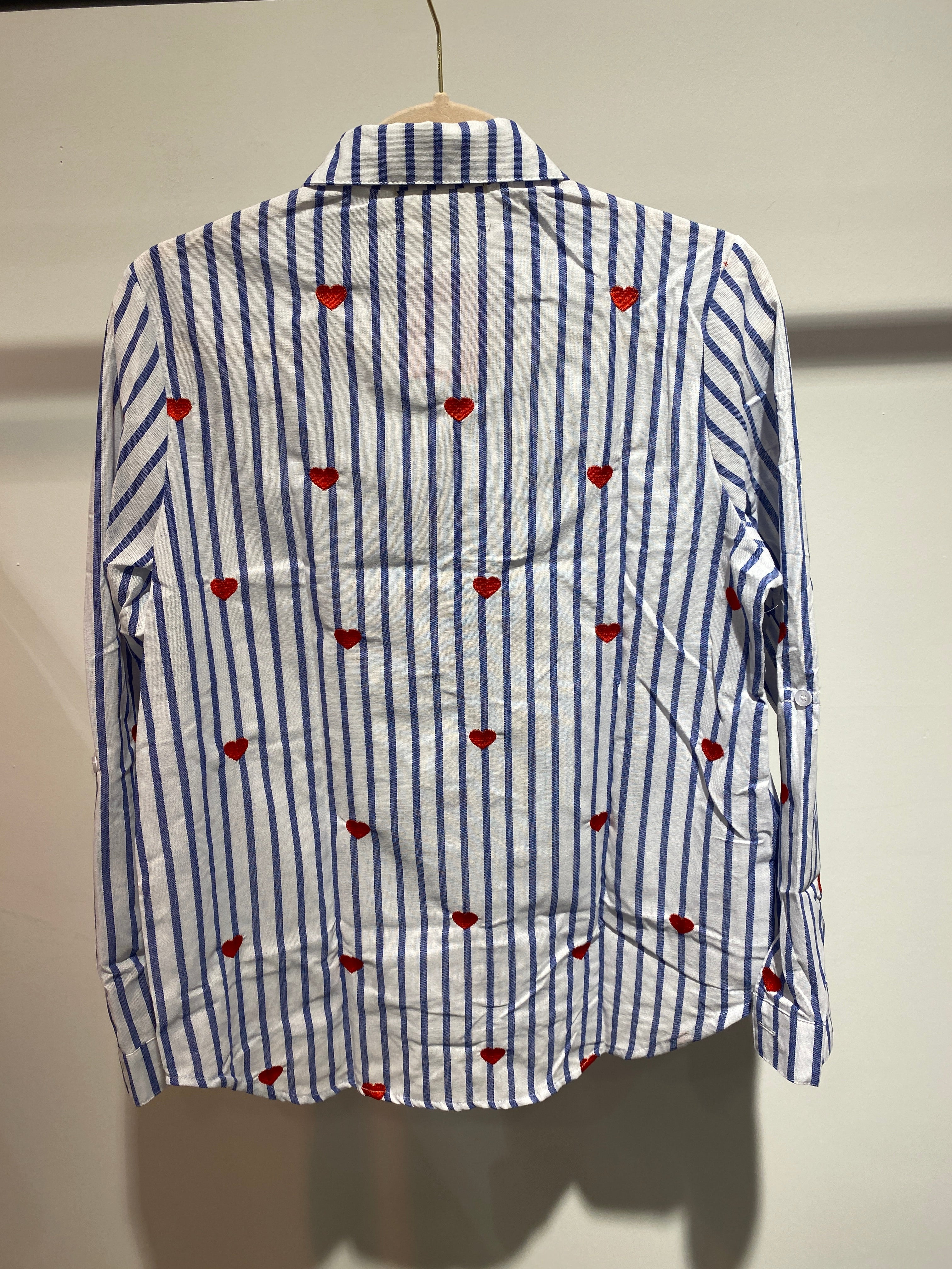 Bluse Stripe Red Heart