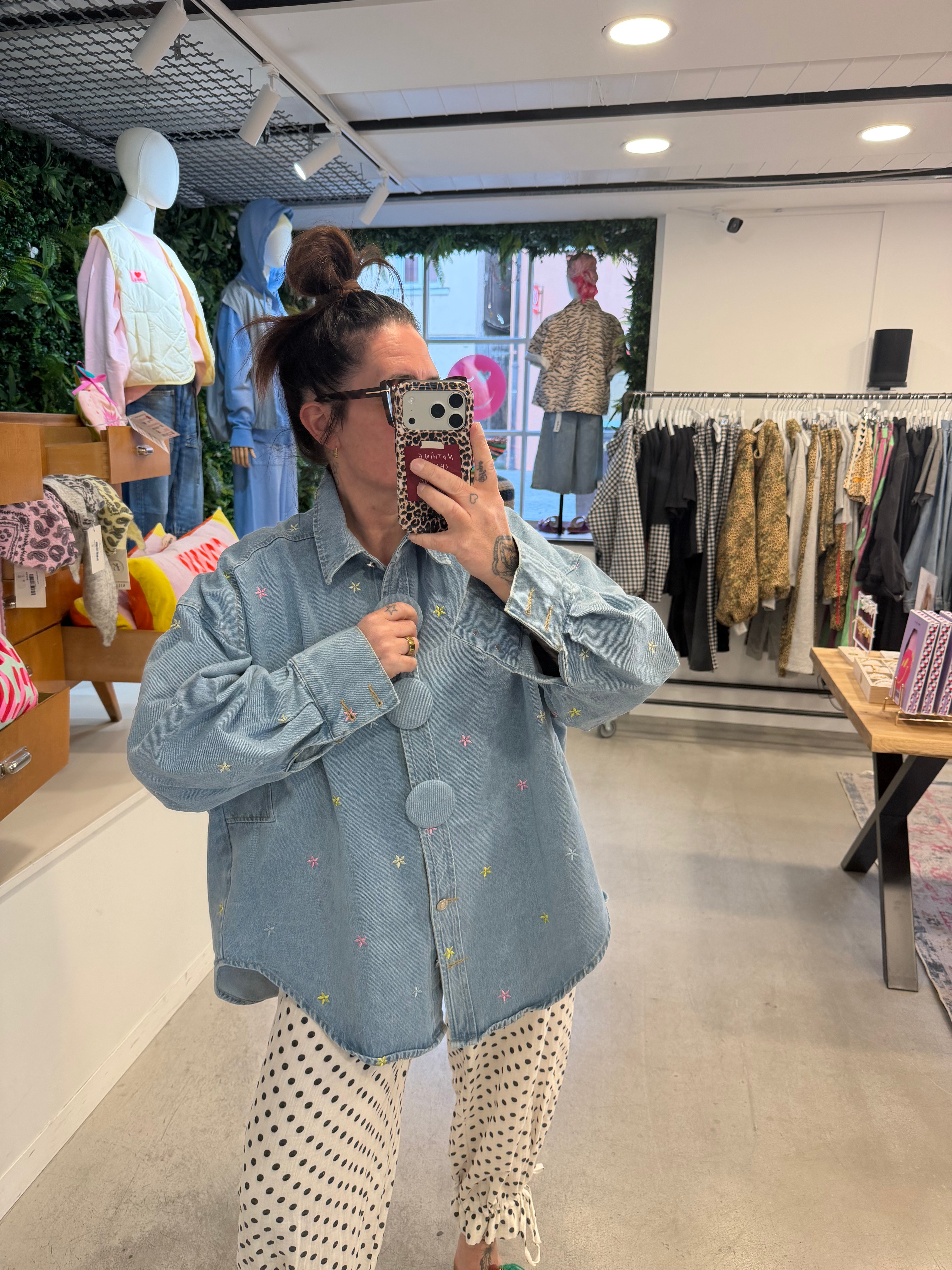 Bluse Denim Flowe