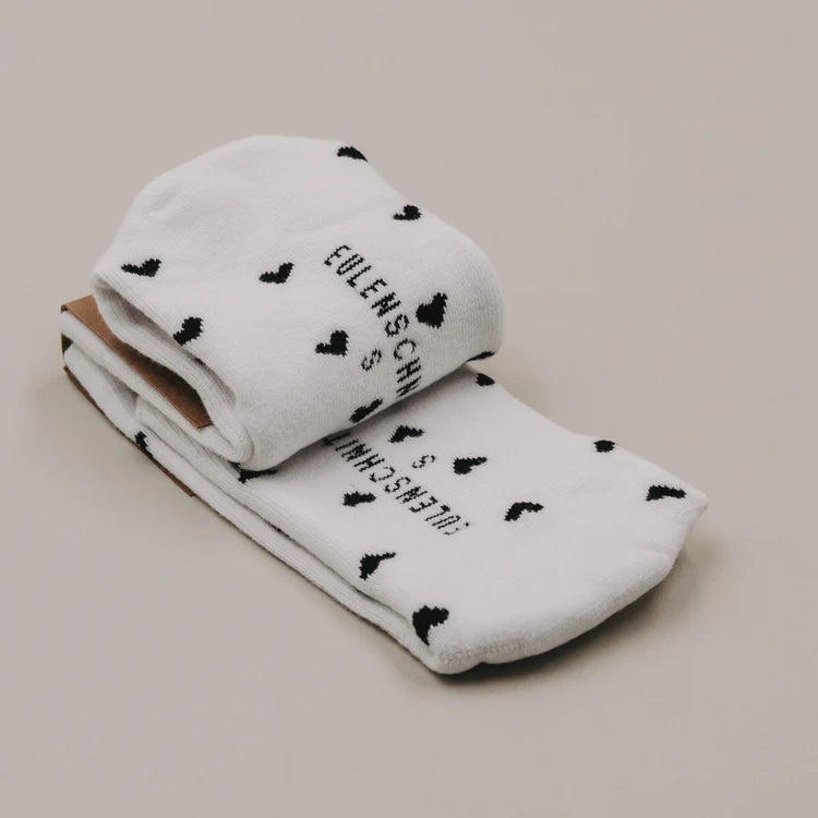 Socken Eulenschnitt Allover Herzen