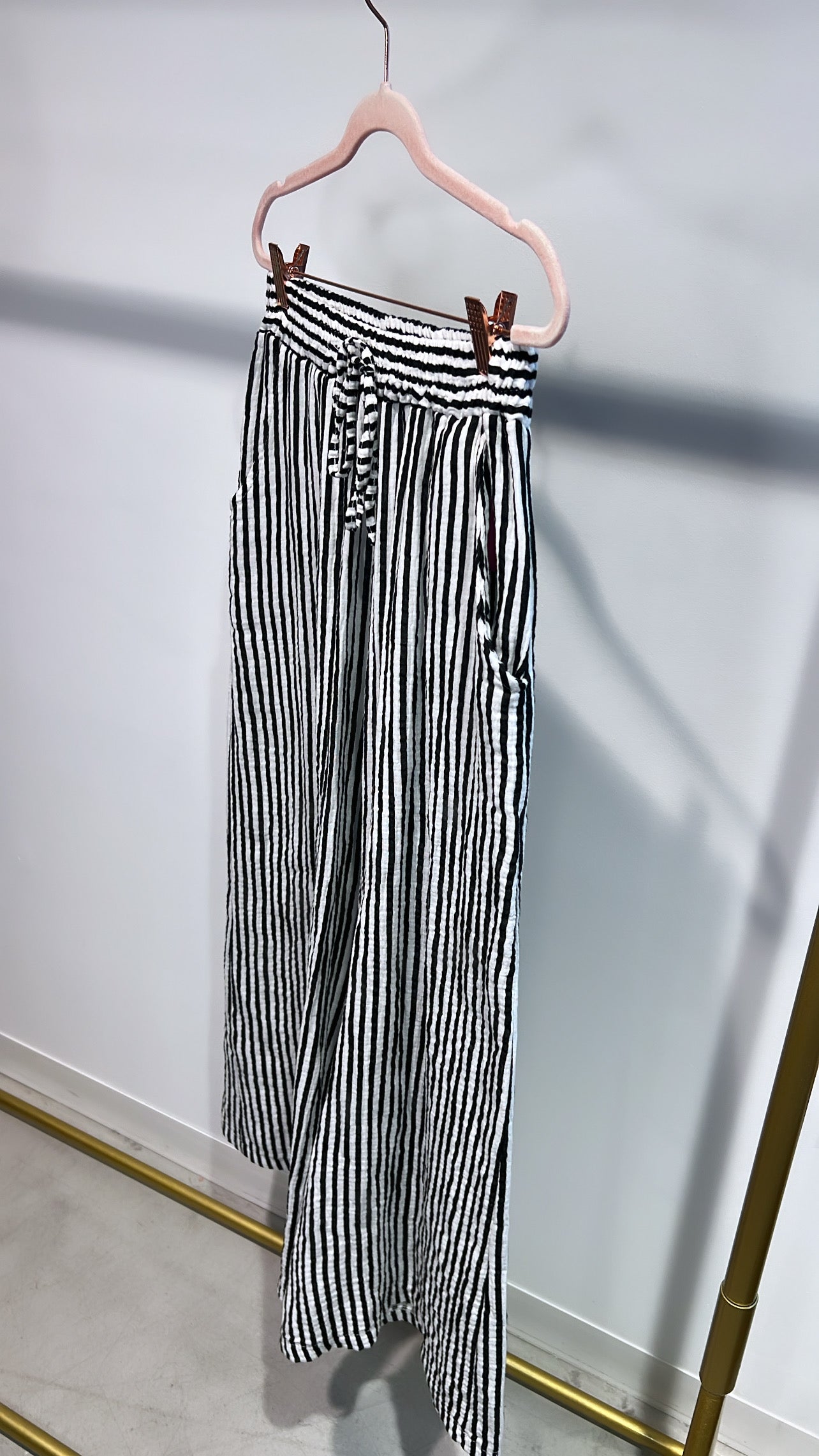 Hose Musselin Stripes Black