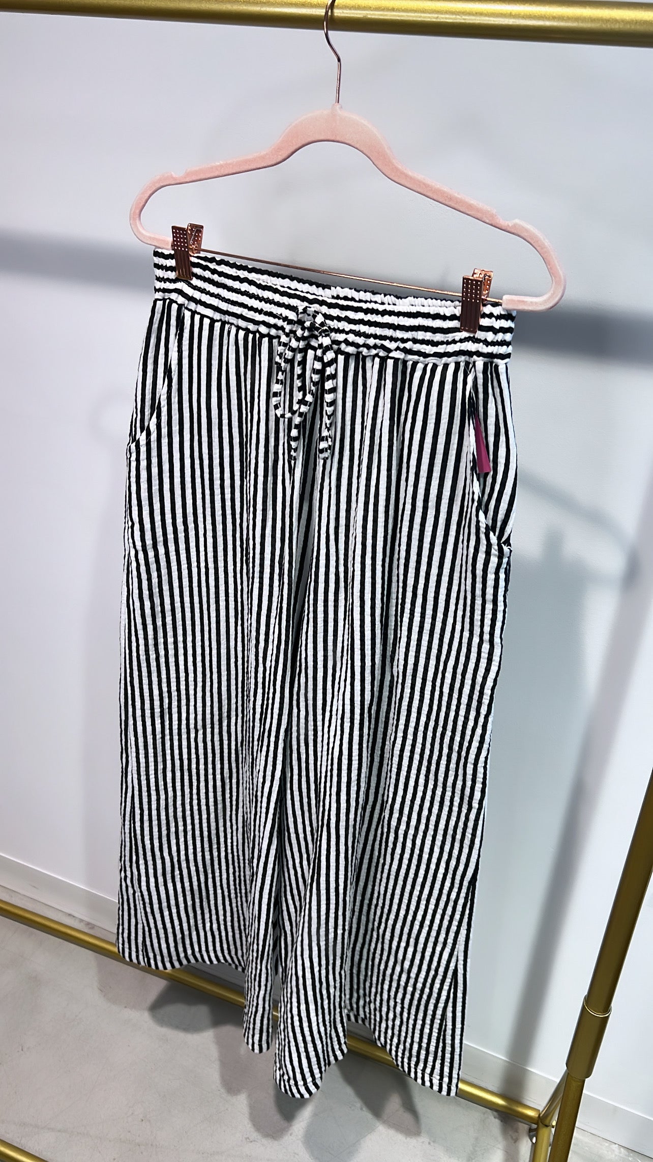 Hose Musselin Stripes Black