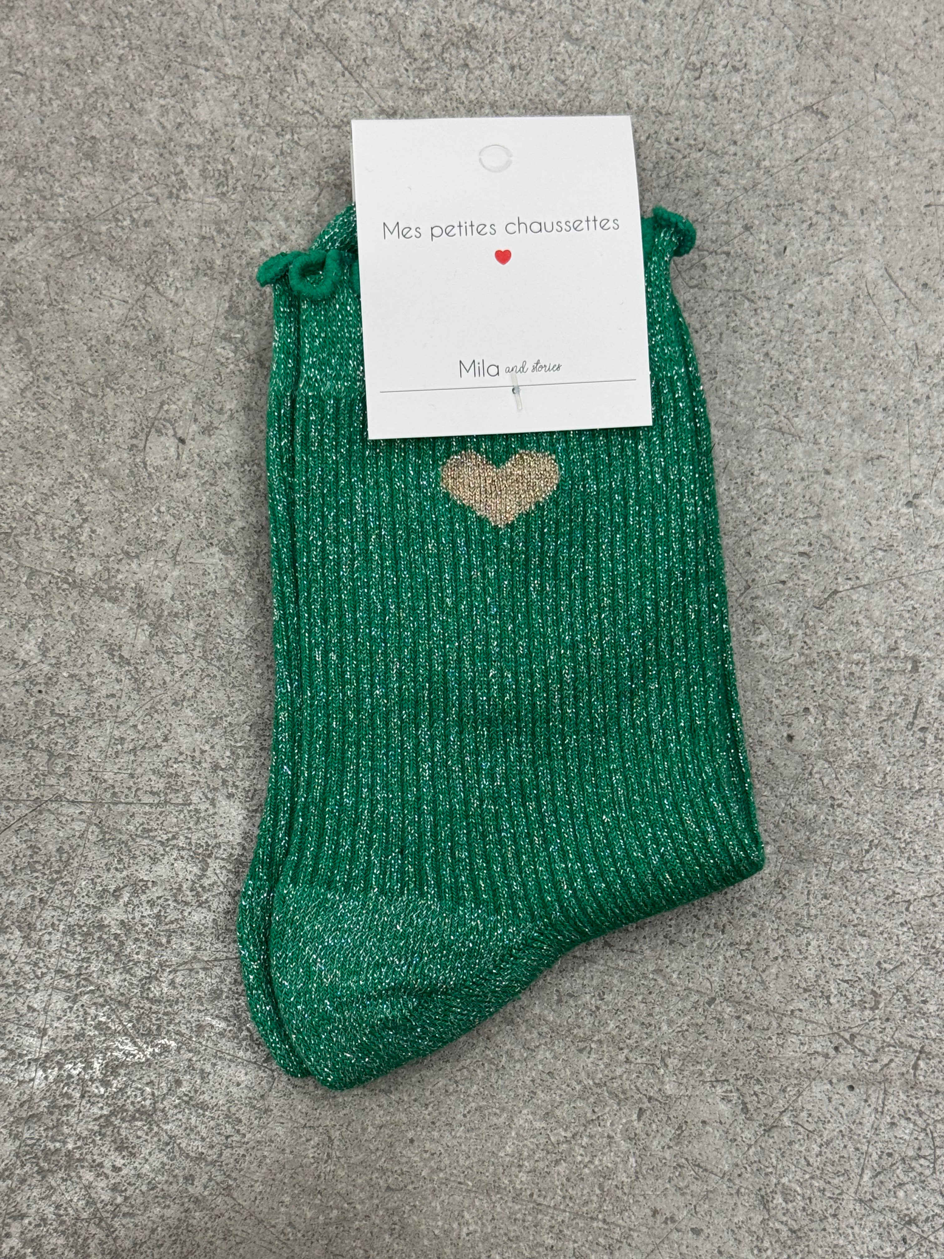 Socken Glitzer Herz