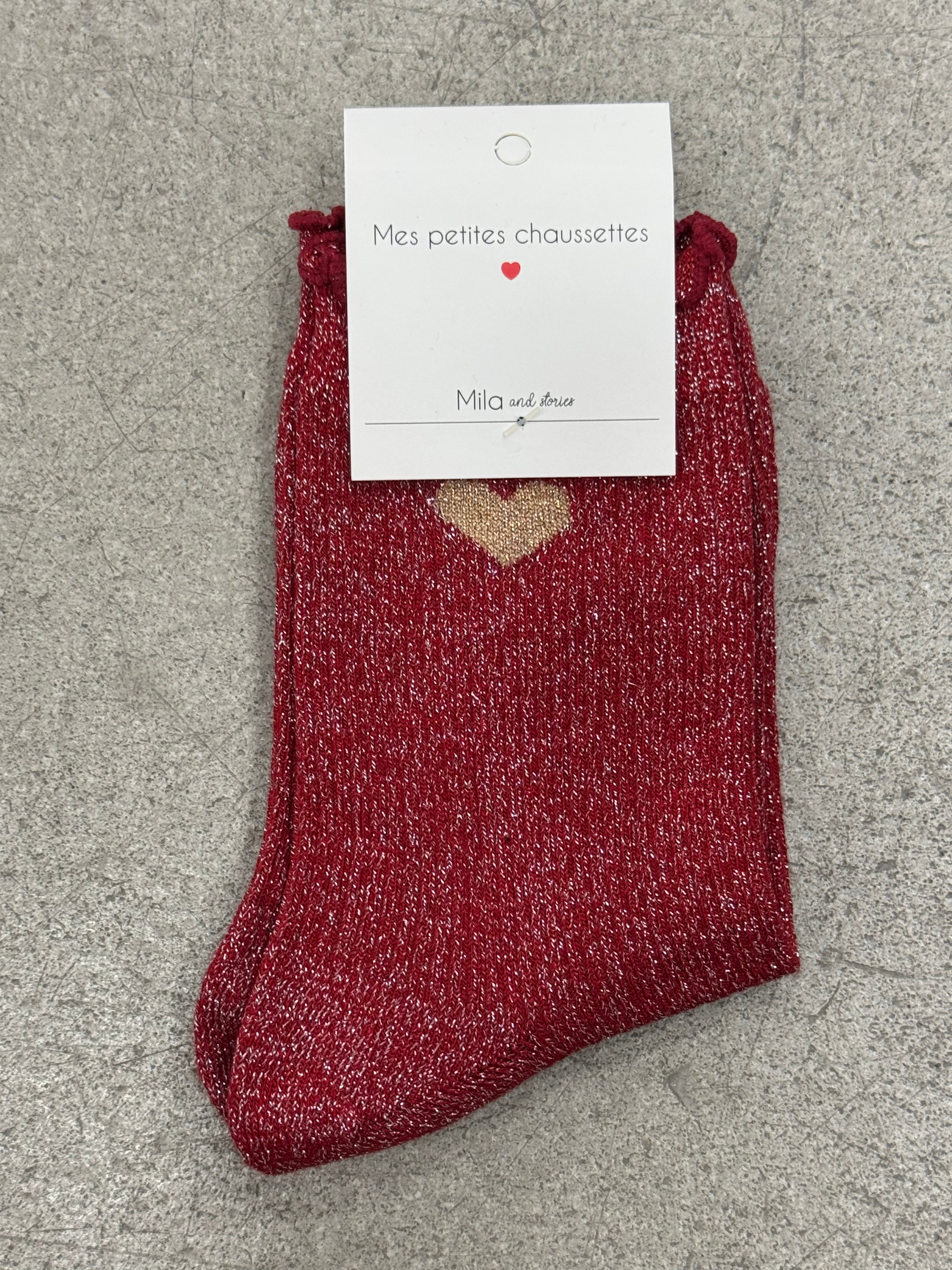 Socken Glitzer Herz