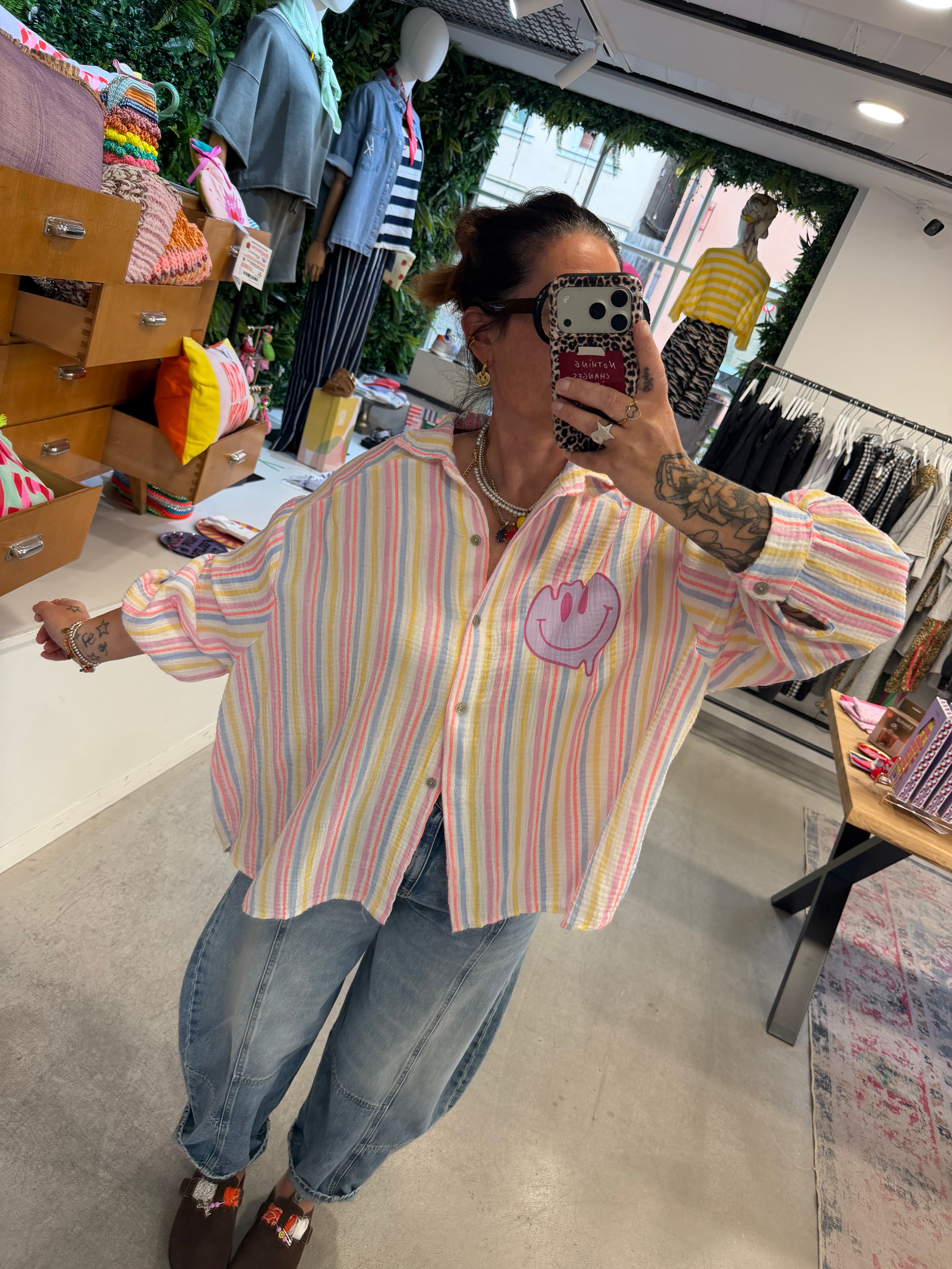 Bluse Musselin Smiley