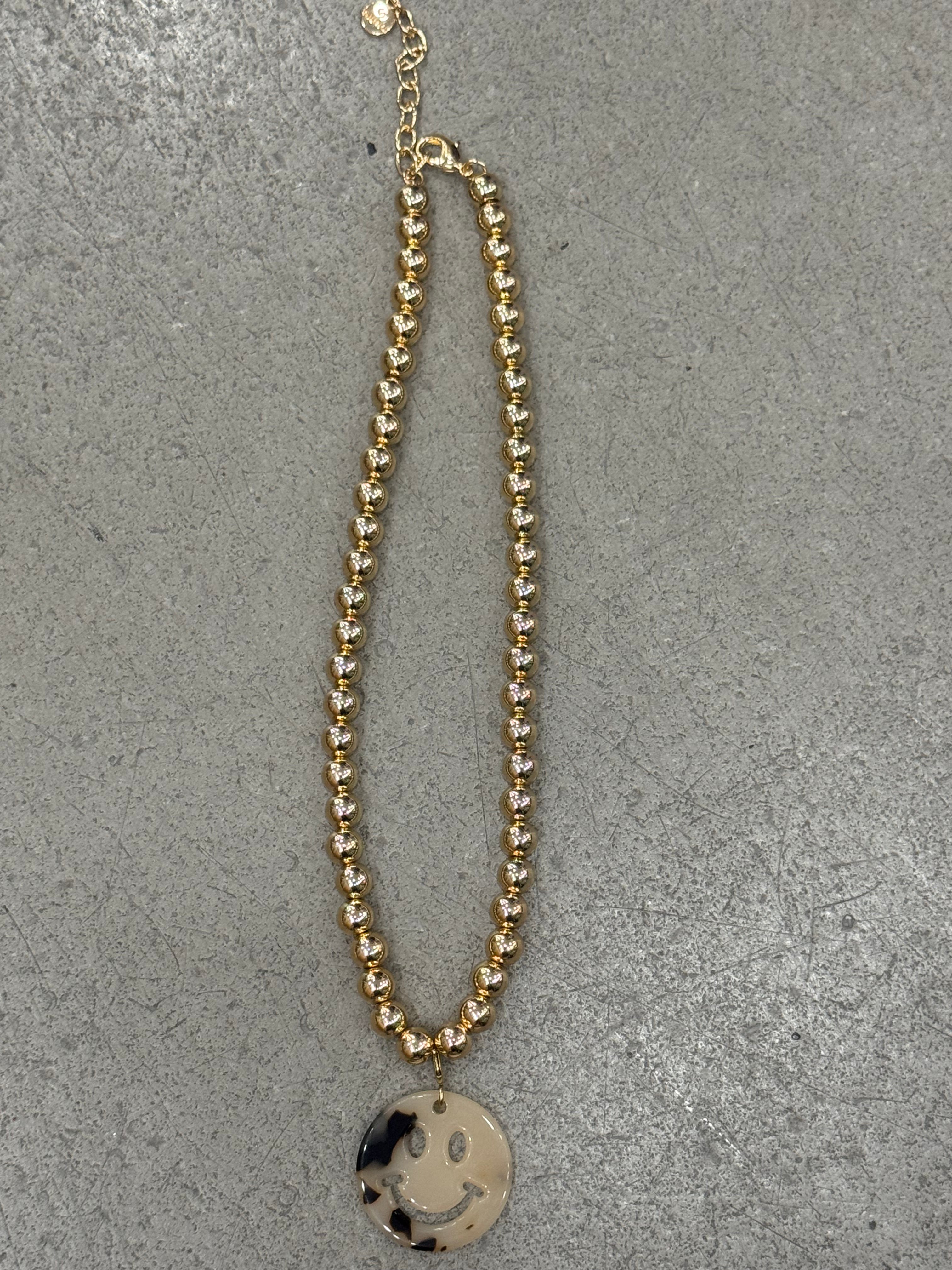 Kette Pearl Gold Smiley