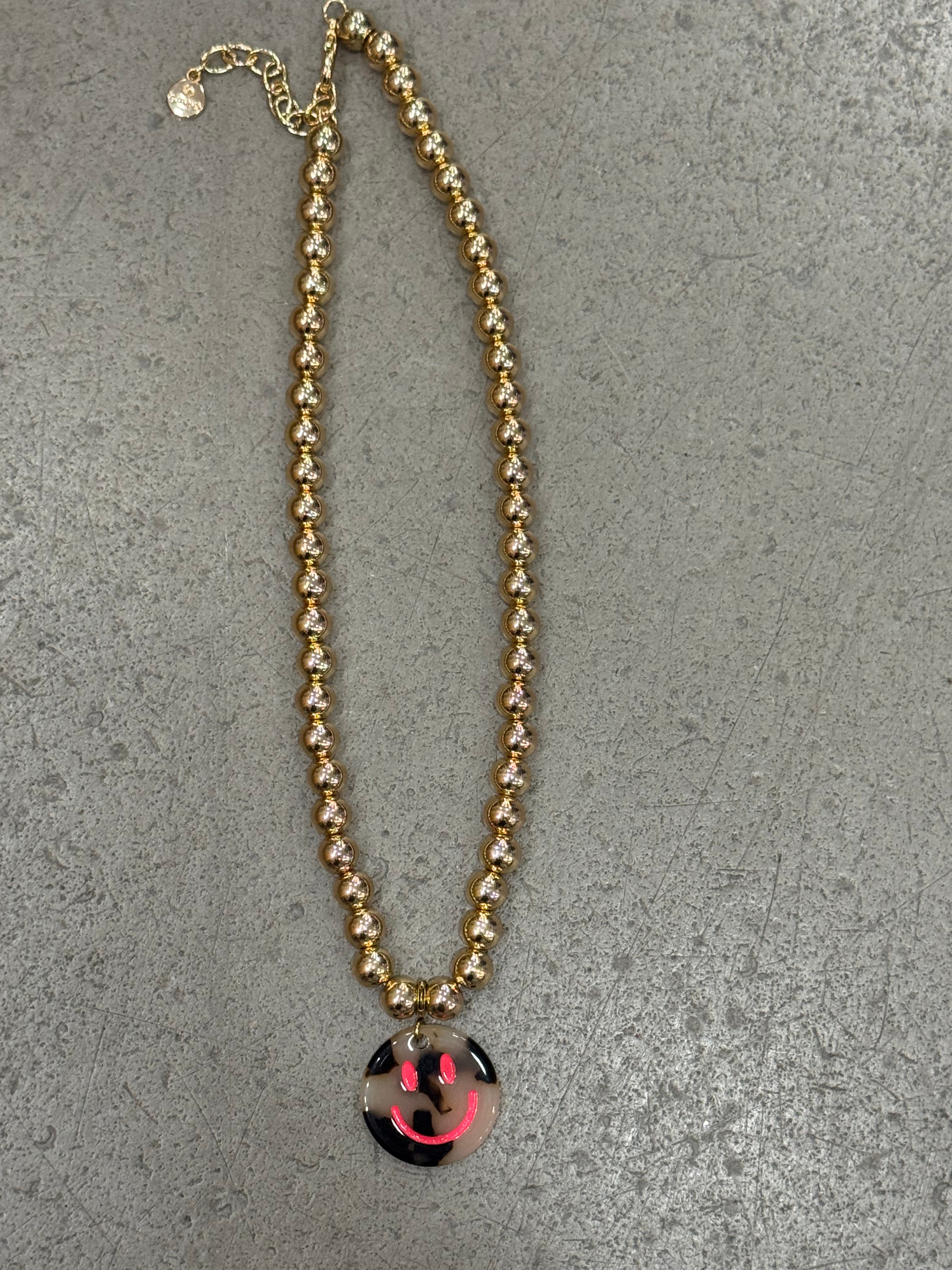 Kette Pearl Gold Smiley