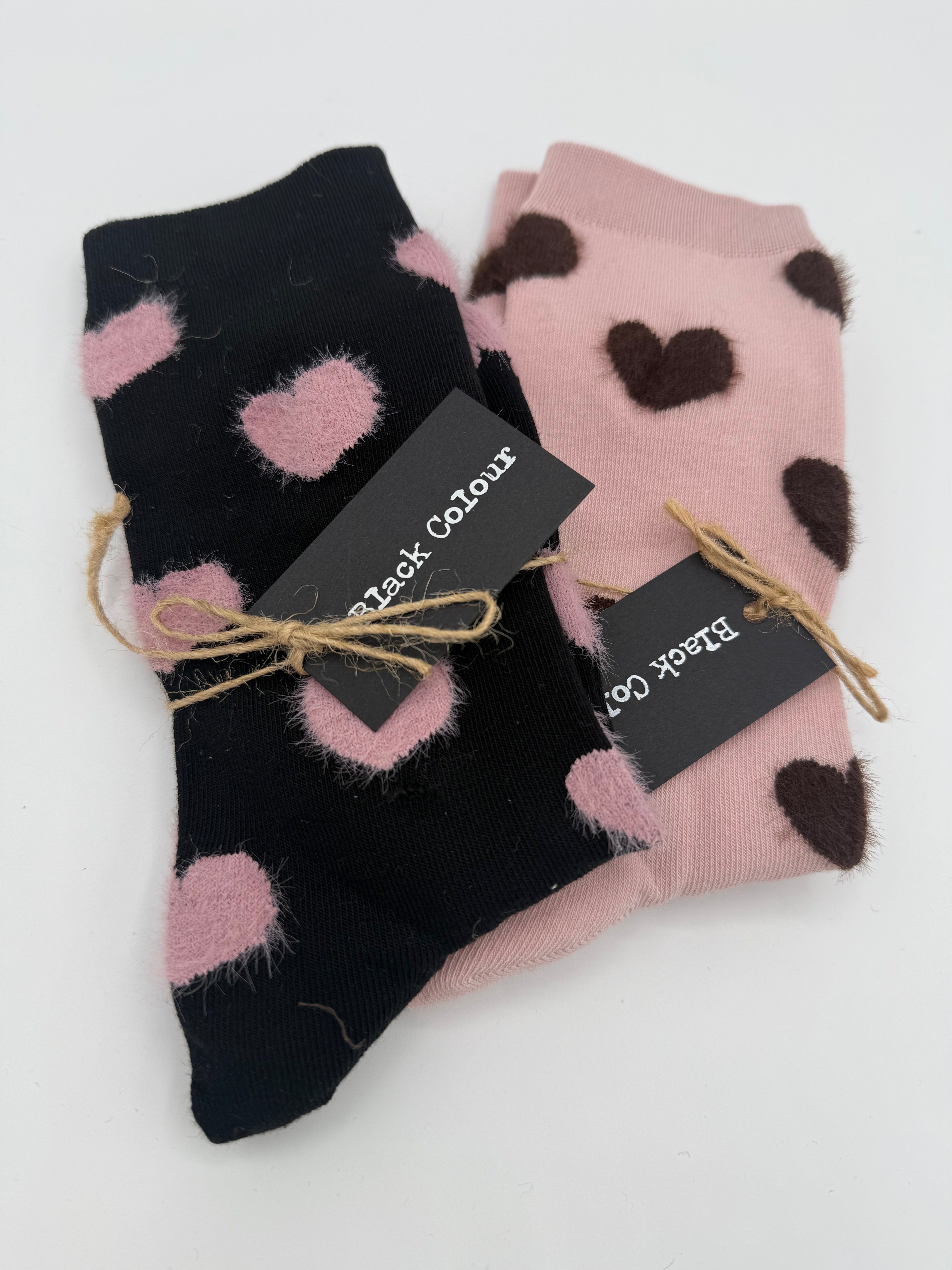 Socken Black Colour Heart