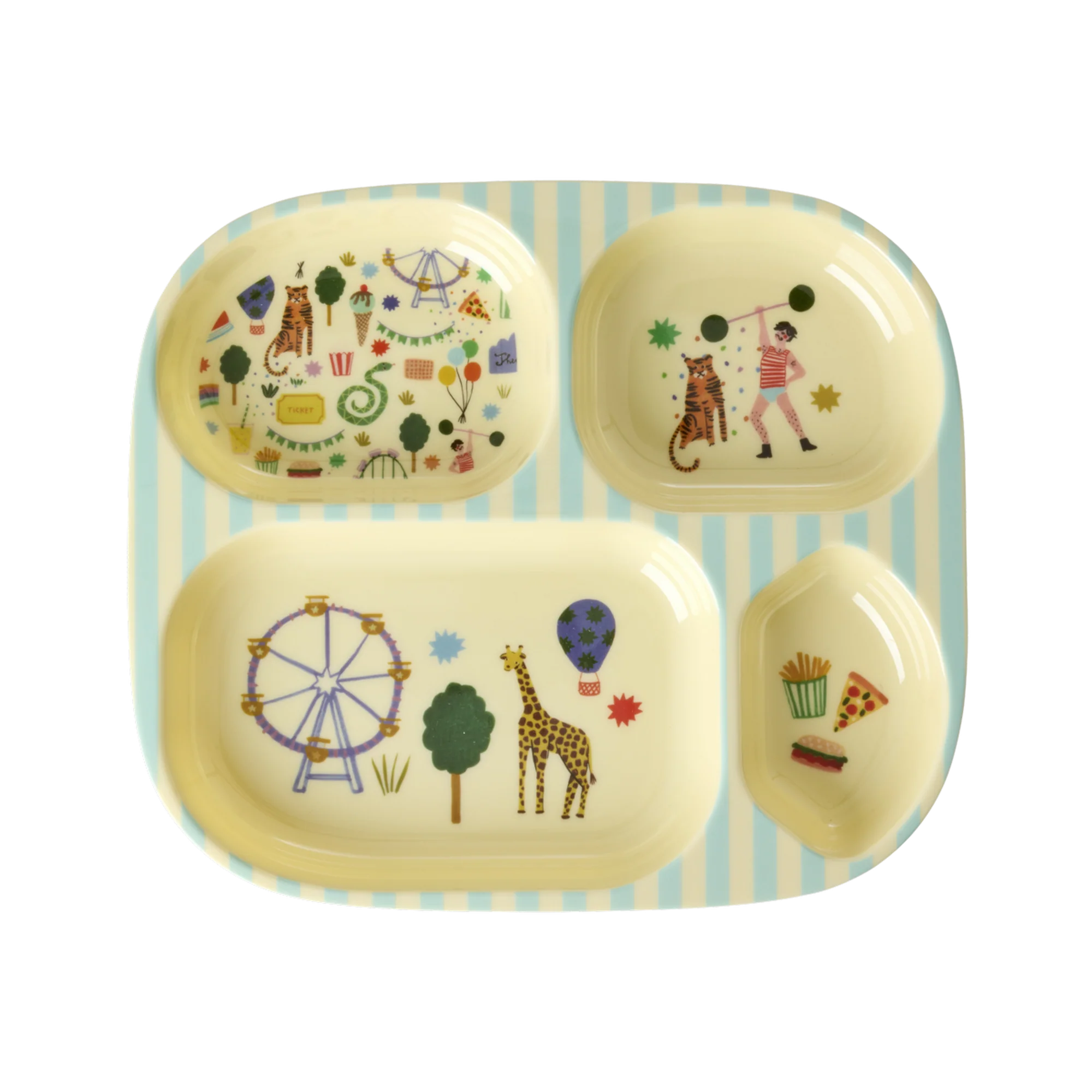 RICE 4 ROOM Plate Blue