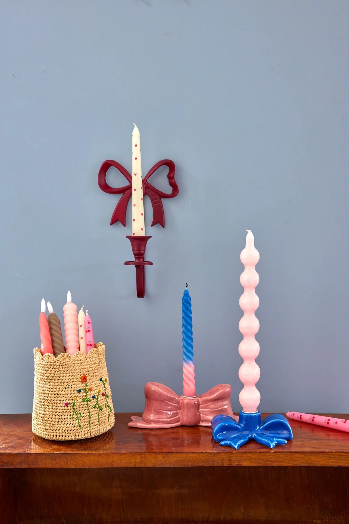 Rice Paraffinwachs Kerzen Heart Print - 2er Pack