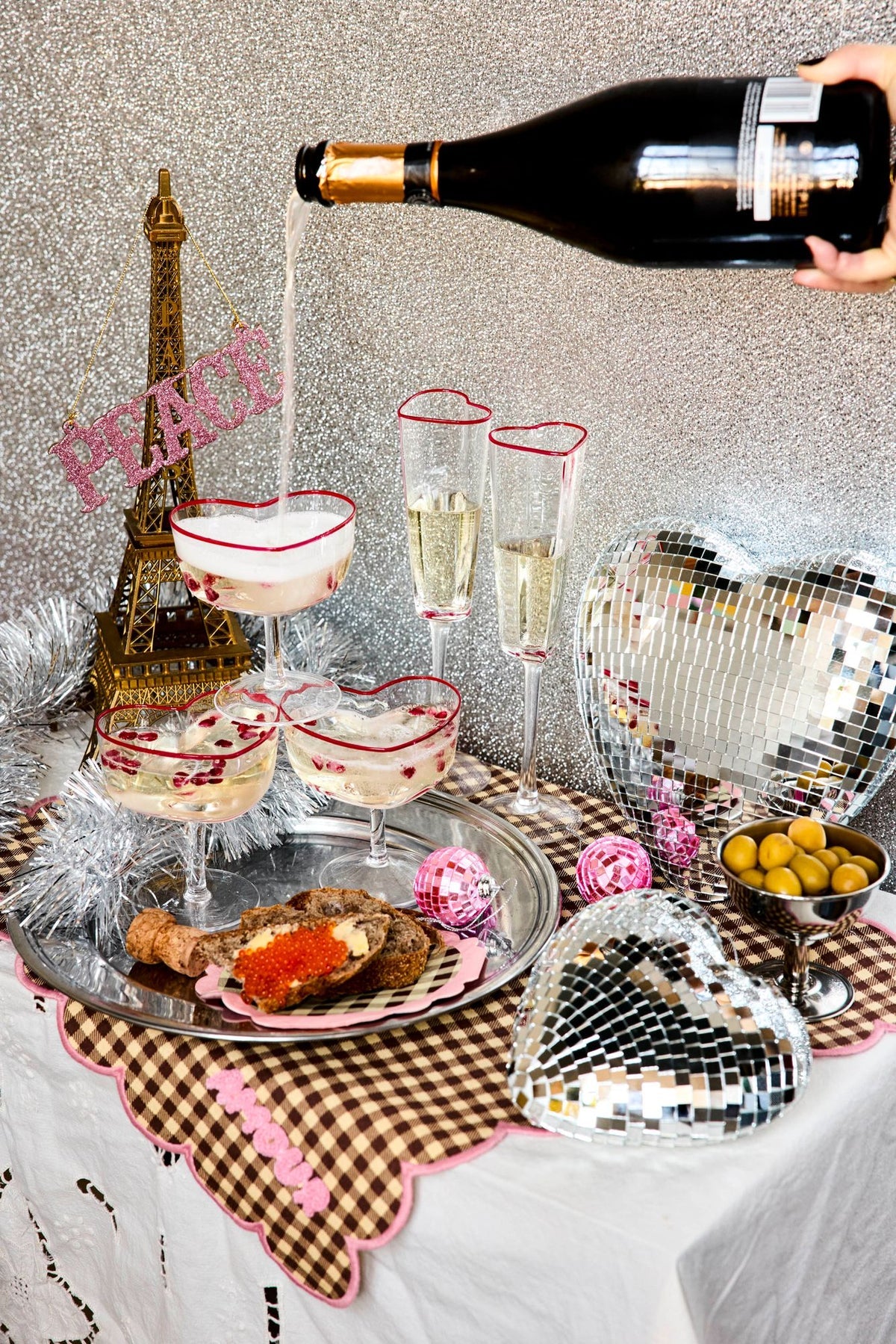 Rice Mittelgroße Herz Glas Deko