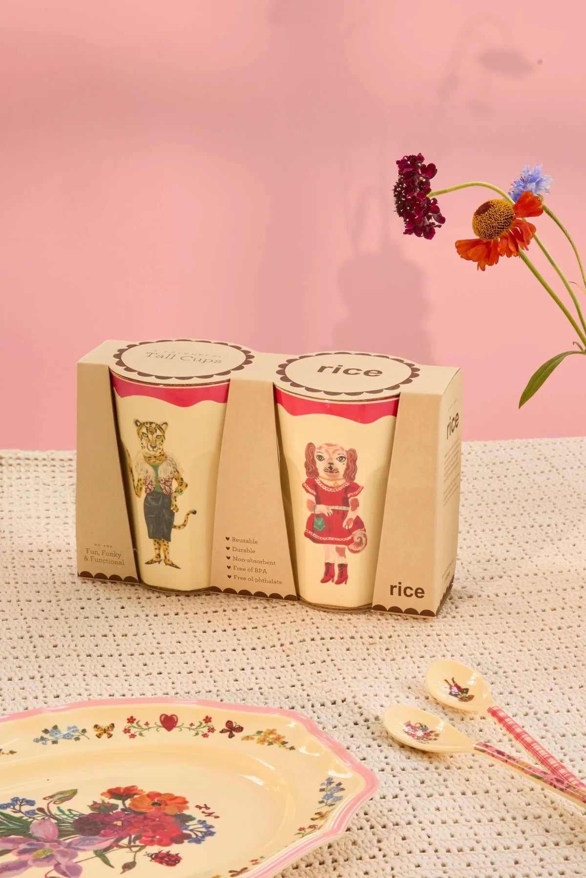 Rice Großer-Becher Animal 2er Pack