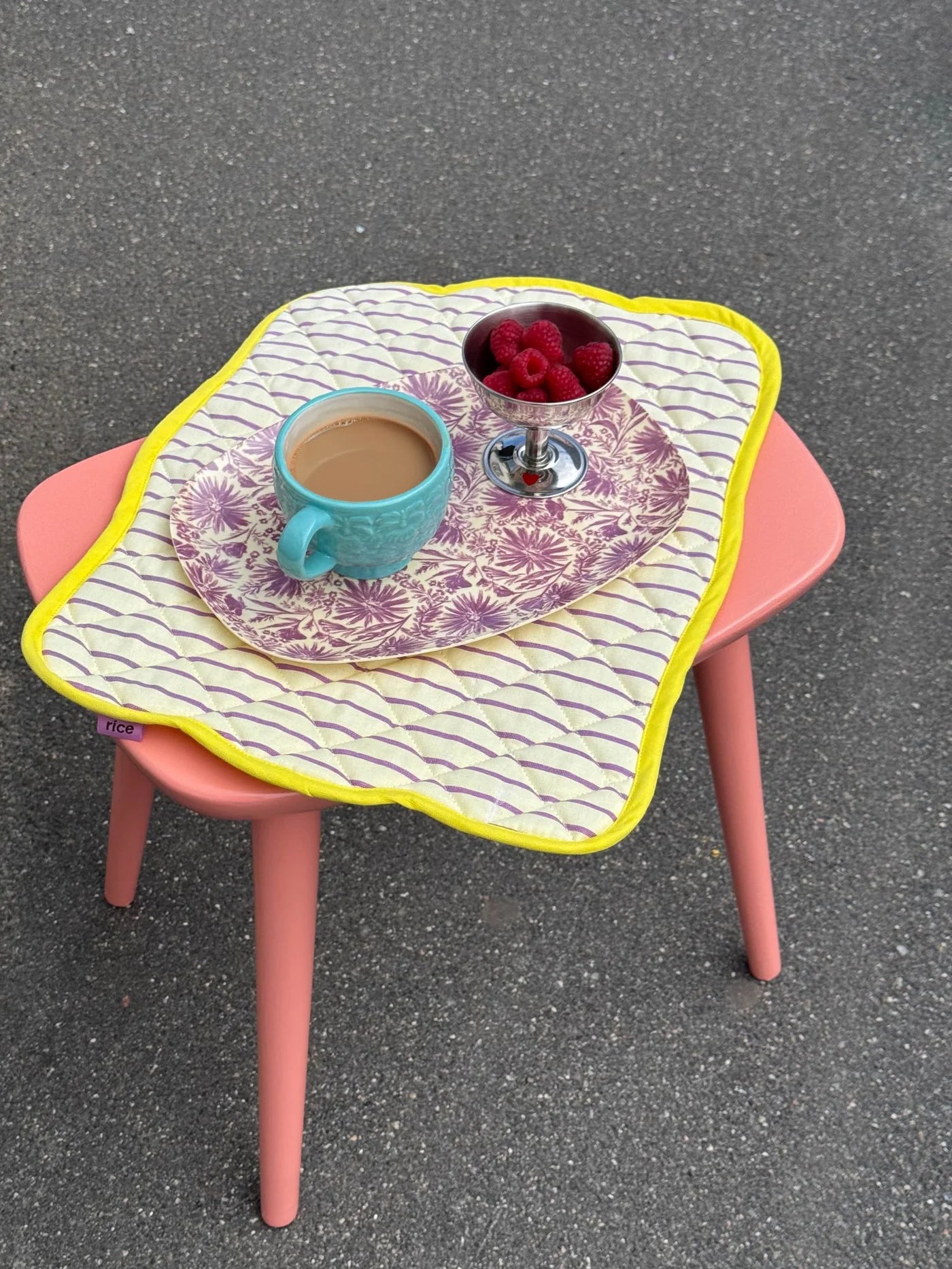 Rice Groß Rechteckig Teller groß Lila Flower