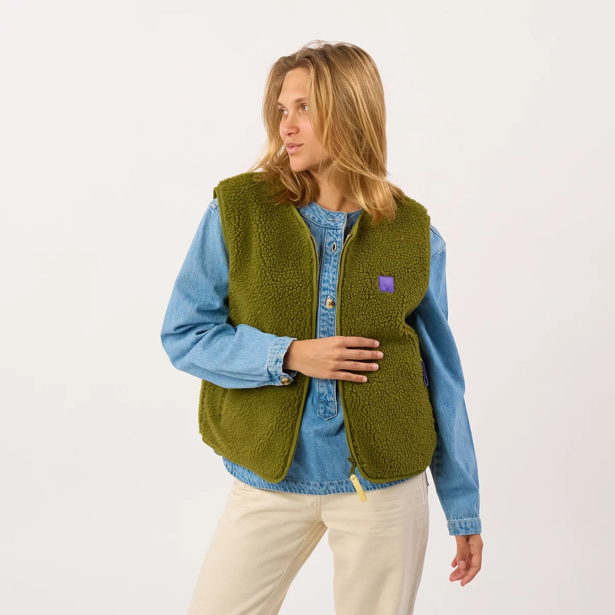 Weste Zip green
