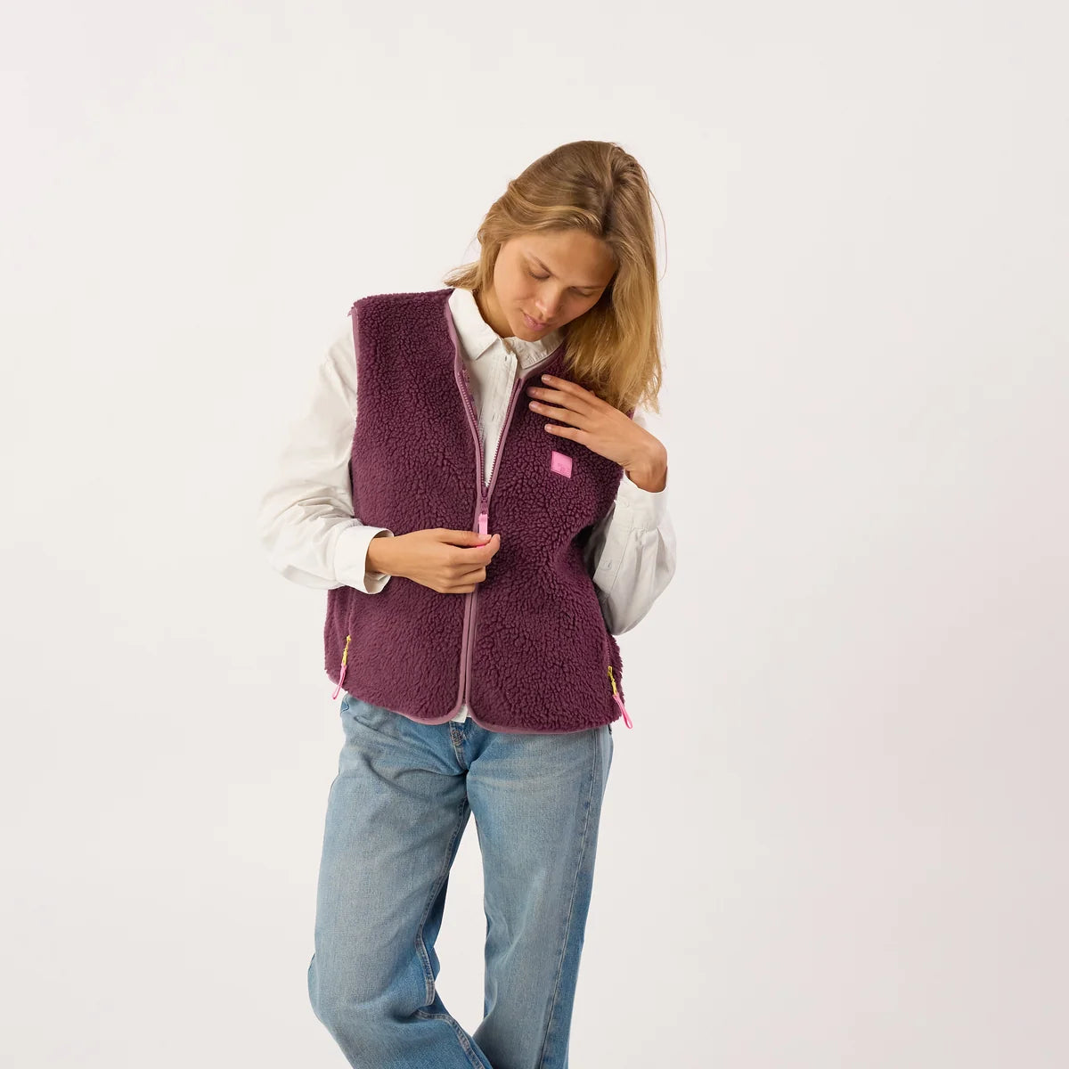 Weste Zip plum