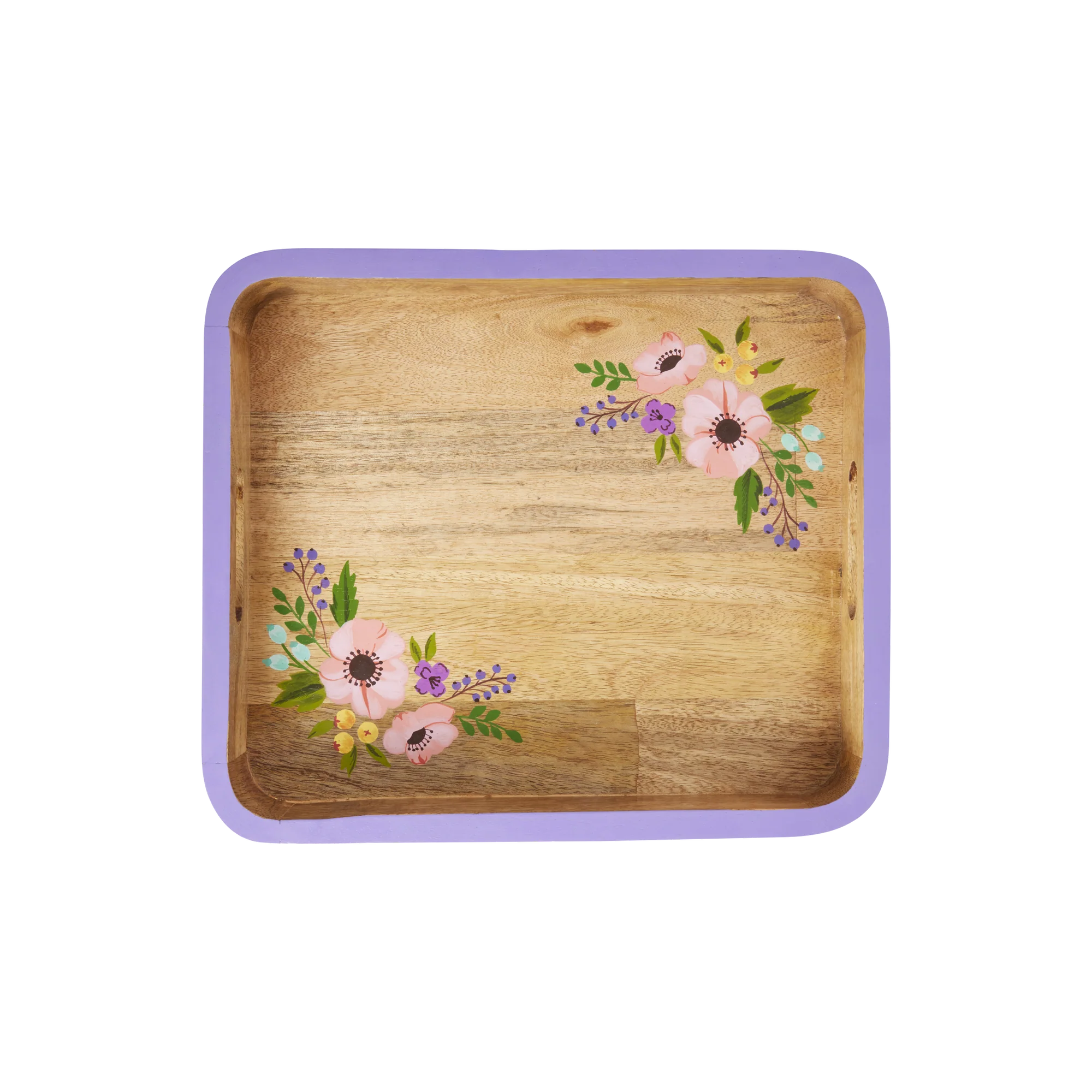 Rice Holztablett Flower Print