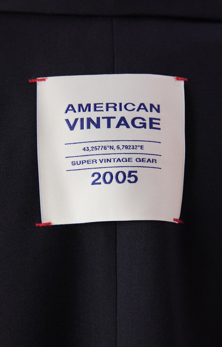 American Vintage Ayany Unisex-Blazer in Navy – Rückansicht