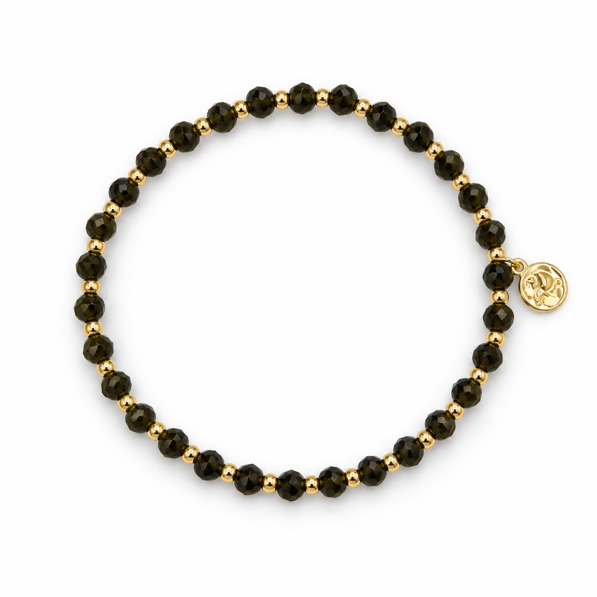 Armband Facettenperlen Olivgrün
