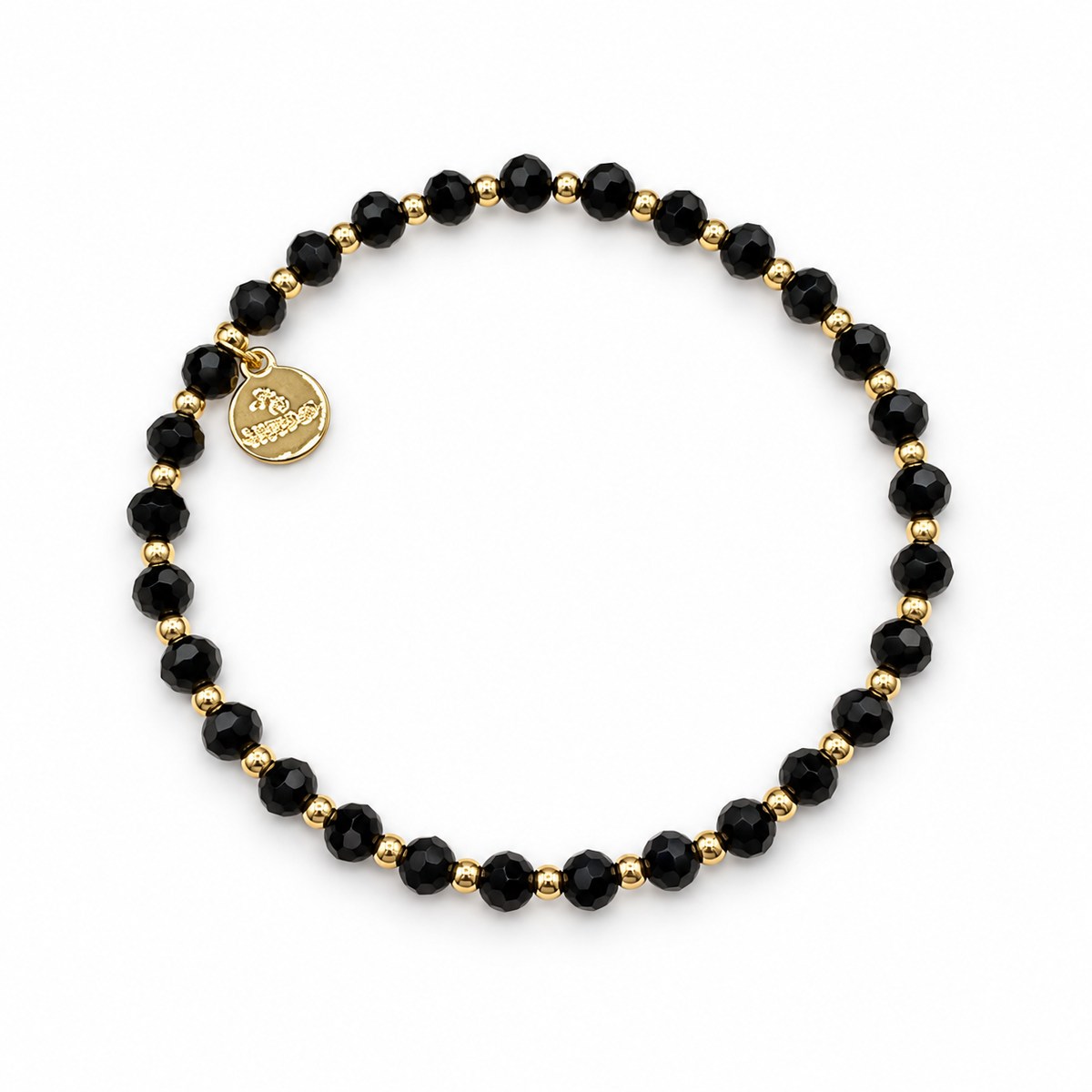 Armband Facettenperlen Schwarz